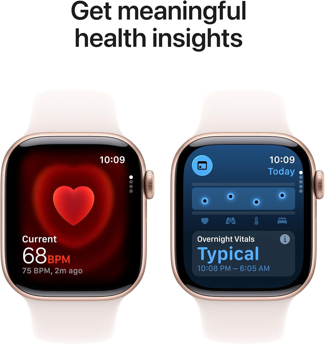 Apple Watch Series 11 [GPS 42mm] Smartwatch with Rose Gold Aluminum Case with Light Blush Sport Band - S/M., Fitness Tracker, Water Resistant (Renewed)