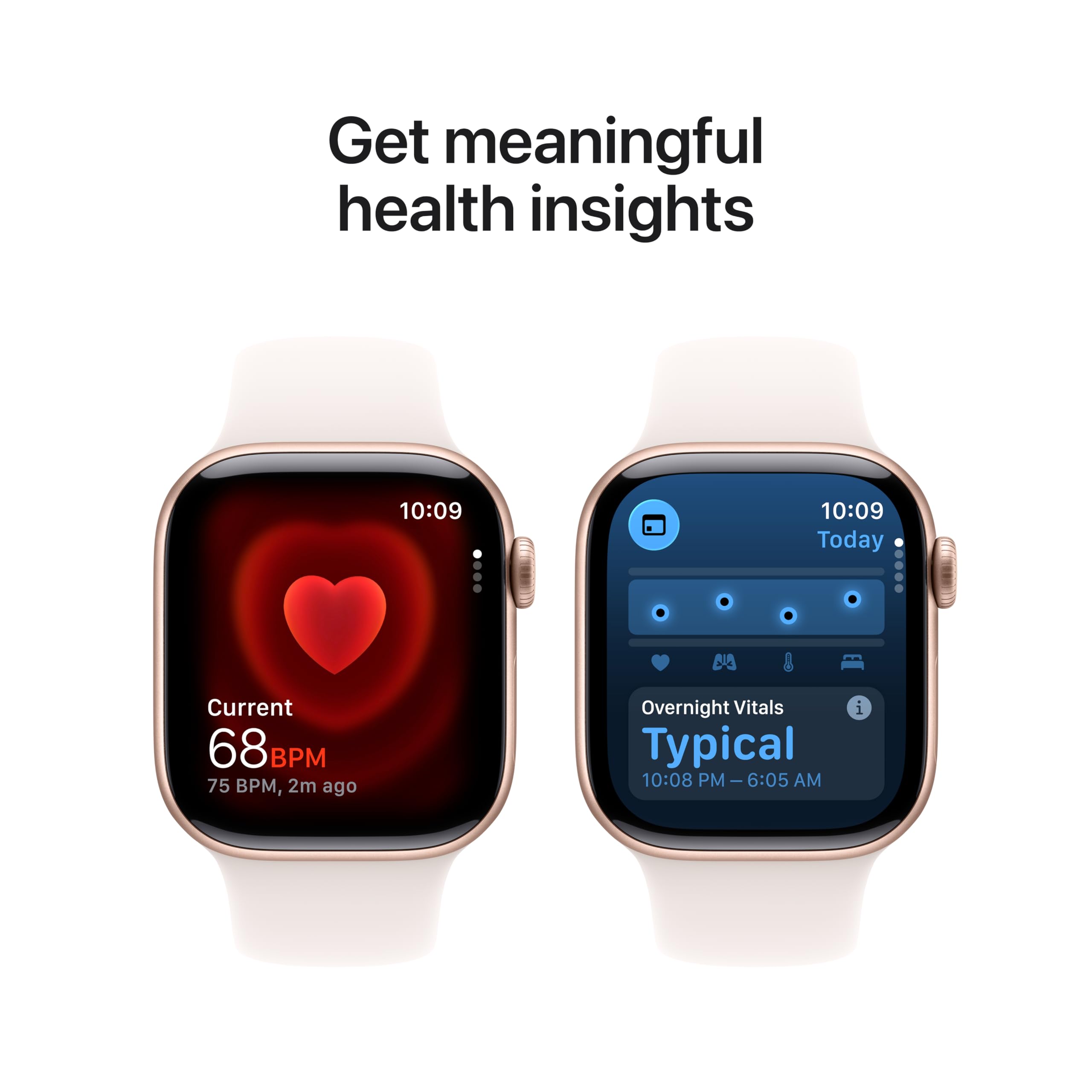 Apple Watch Series 11 [GPS 42mm] Smartwatch with Rose Gold Aluminum Case with Light Blush Sport Band - S/M., Fitness Tracker, Water Resistant (Renewed)