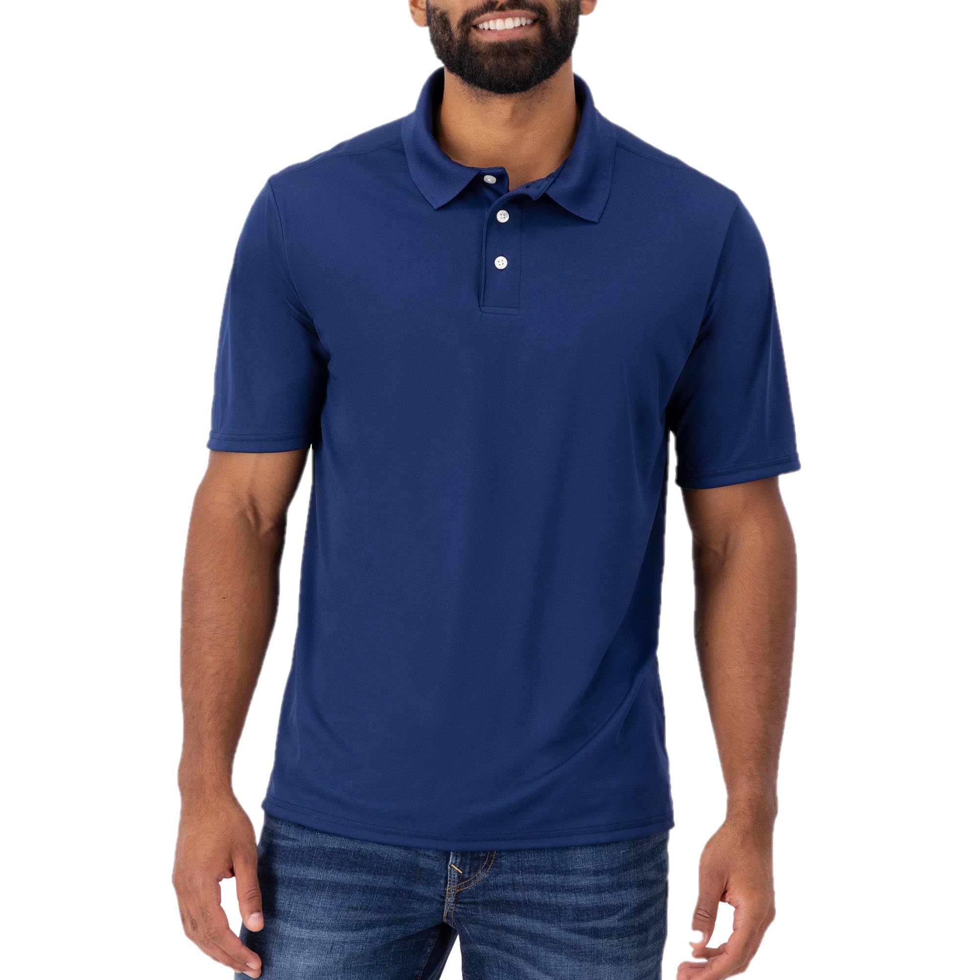 Hanes Men's Cool DRI Polo Shirt, Quick-Drying Performance Polo for Men, UPF Protection