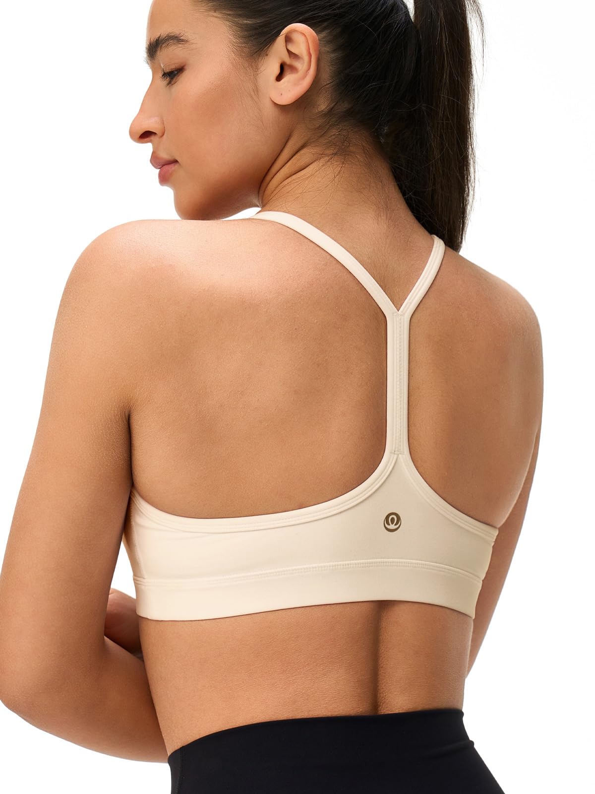 Womens Y Back Padded Sports Bra Strappy U Neck Butter Soft Low Impact Workout Bras Yoga Pilates Walking