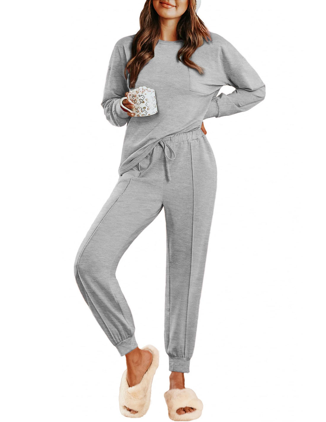 Ekouaer Lounge Sets for Women 2 Piece Jogger Pants Pajamas