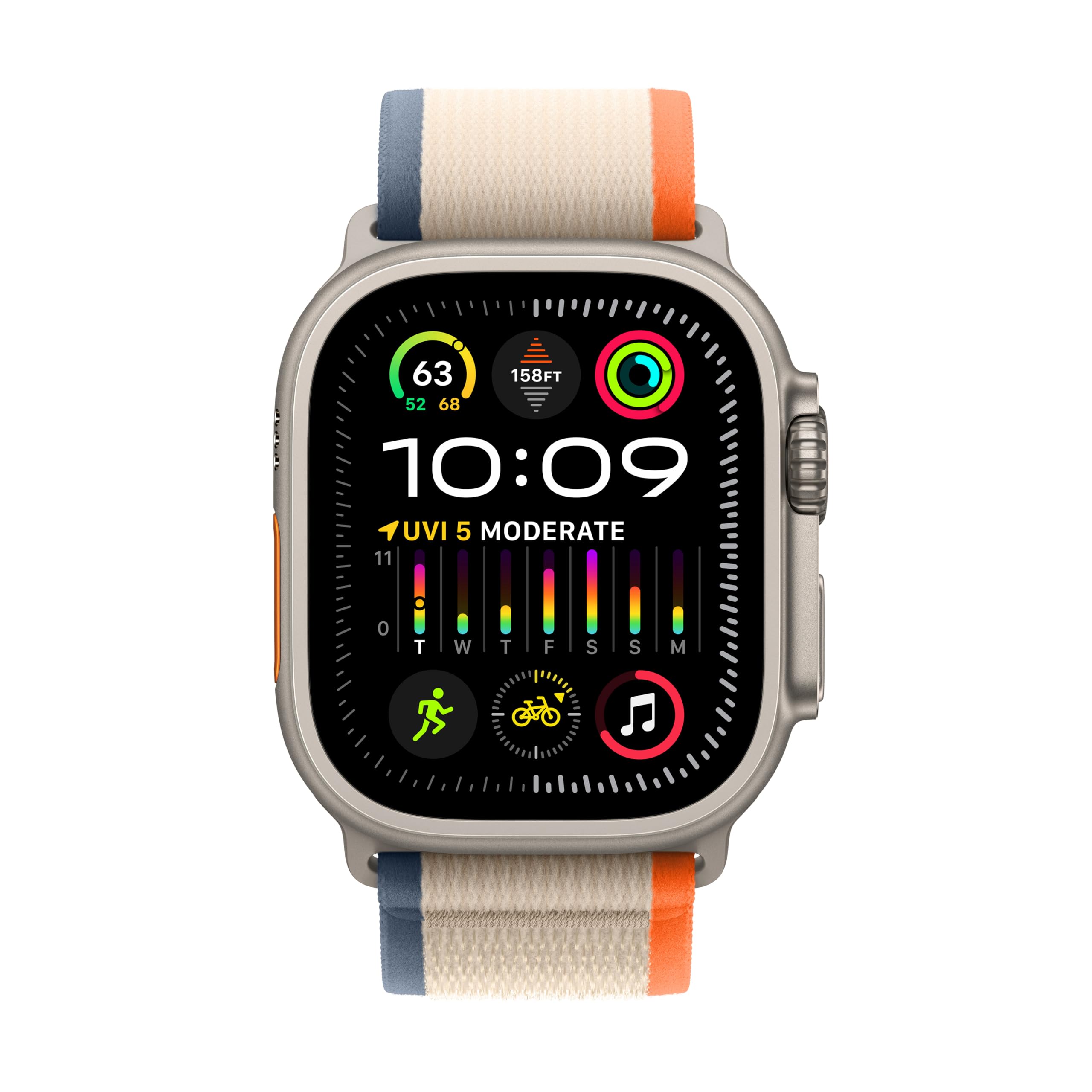Apple Watch Ultra 2 [GPS + Cellular, 49mm] - Titanium Case with Blue Ocean Band, One Size (Renewed)