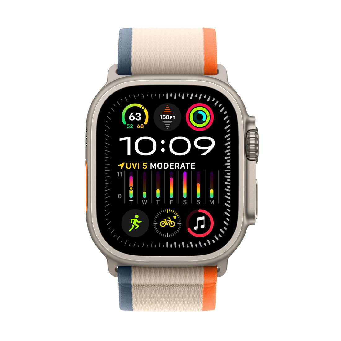 Apple Watch Ultra 2 [GPS + Cellular, 49mm] - Titanium Case with Blue Ocean Band, One Size (Renewed)