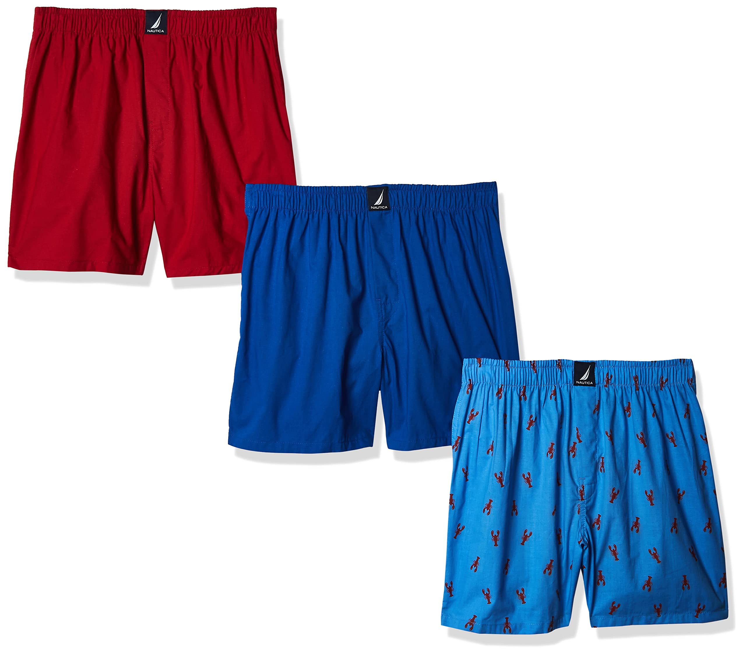 Nautica Men's Classic Cotton 3-Pack Woven Boxers