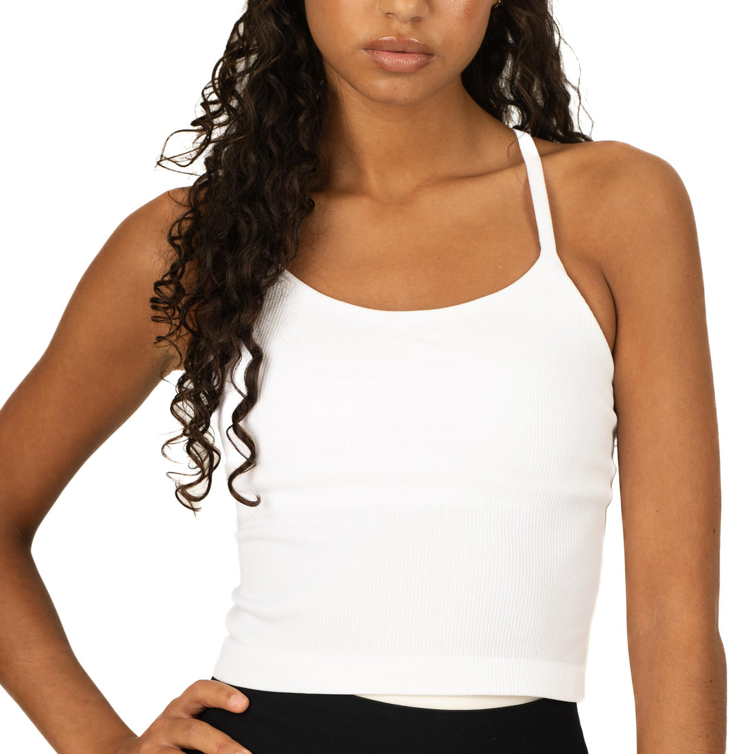 New Balance Women's Yoga Back Crop Top with Built-in Sports Bra, Cami Top for Running, Workouts, Activewear for Women