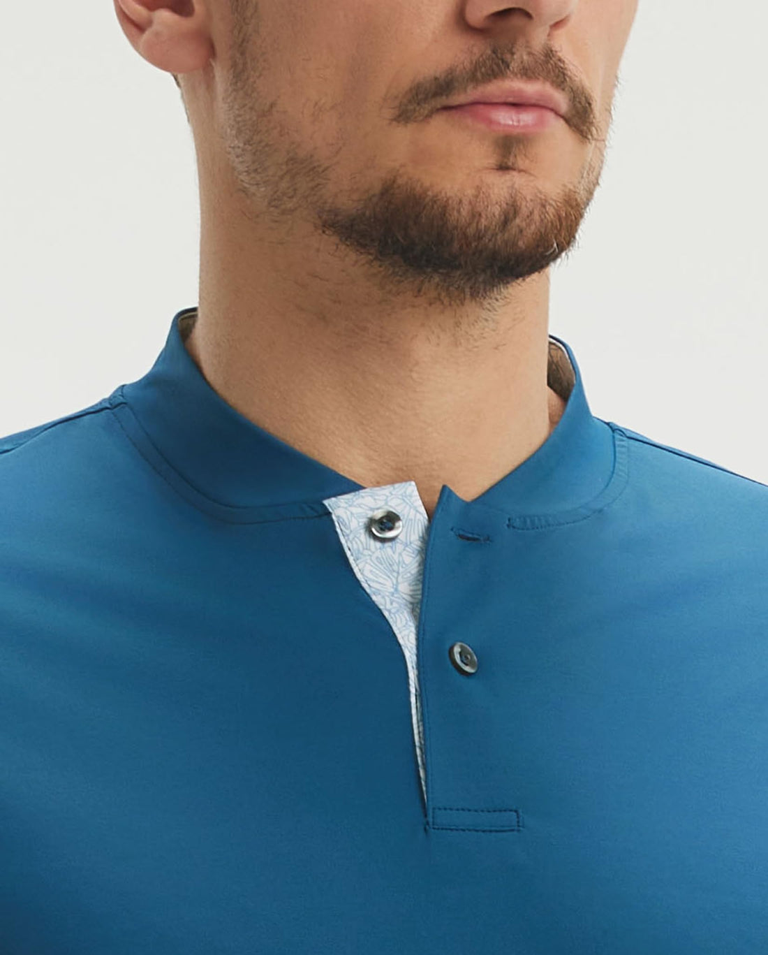 M MAELREG Mens Golf Shirts Collarless Performance Dry Fit Moisture Wicking Casual Solid Short Sleeve Henley Shirts for Men