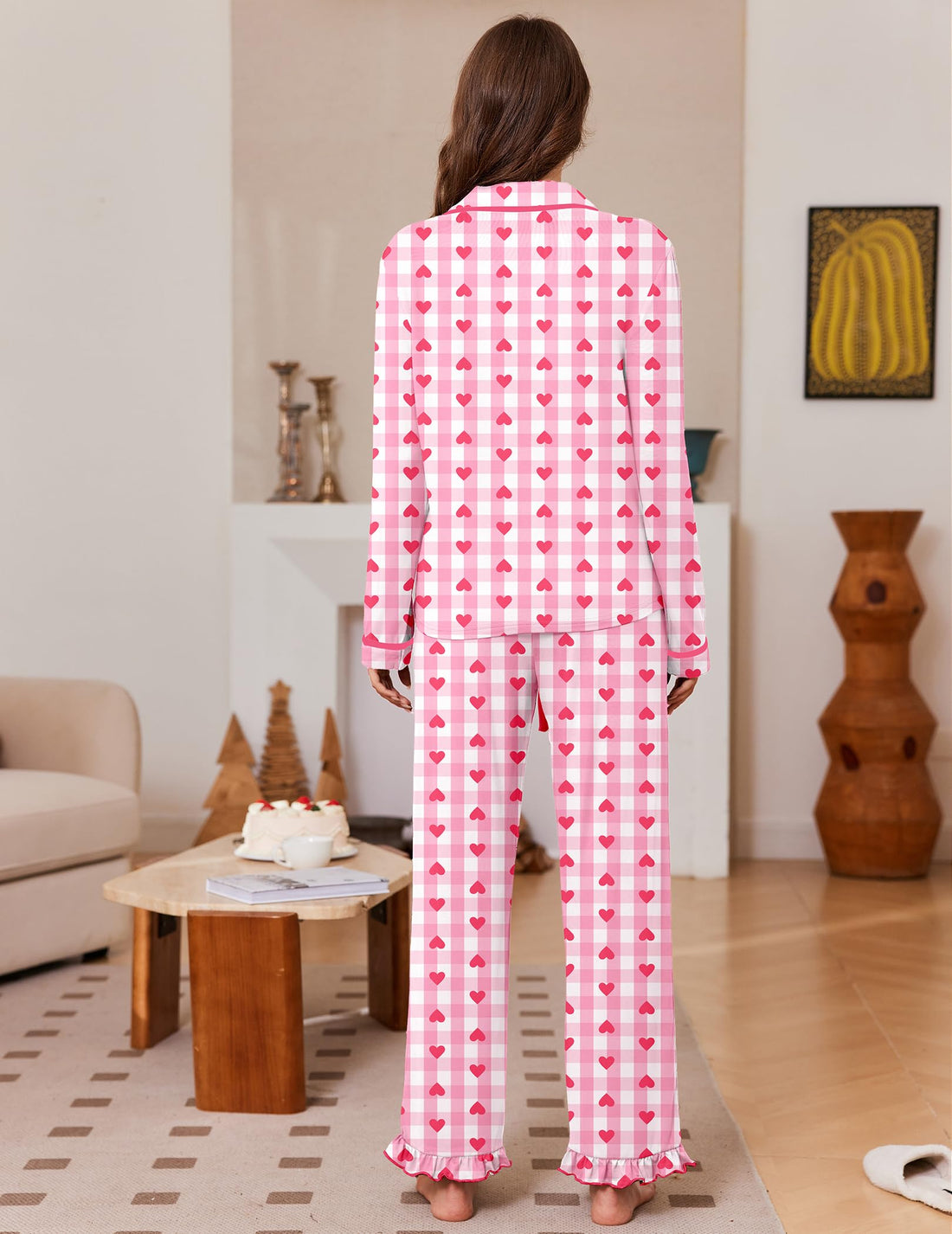 Ekouaer Womens Pajama Sets Long Sleeve Sleepwear Button Down Pjs Loungewear
