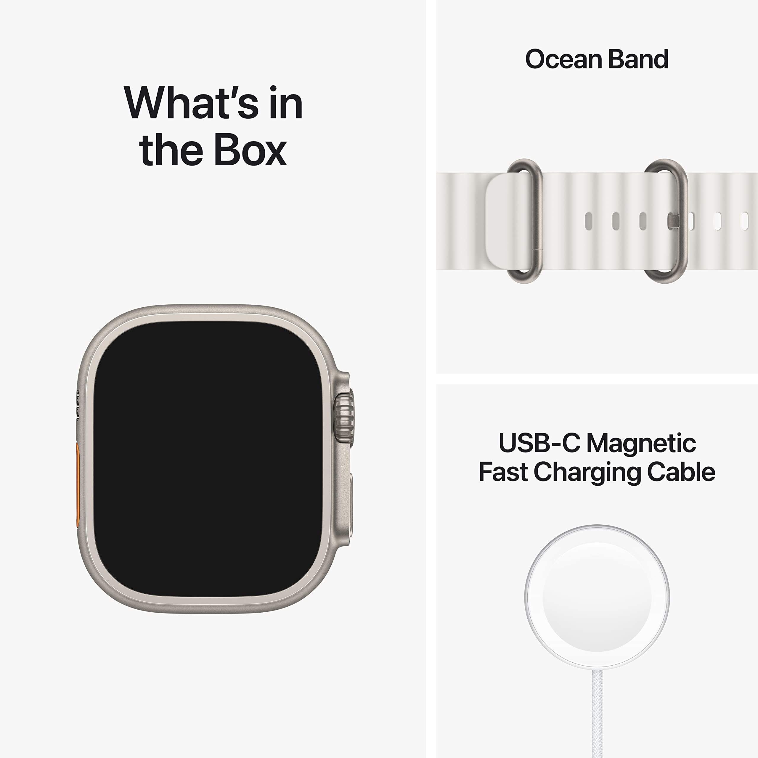 Apple Watch Ultra [GPS + Cellular 49mm] Titanium Case with Midnight Ocean Band, One Size (Renewed Premium)
