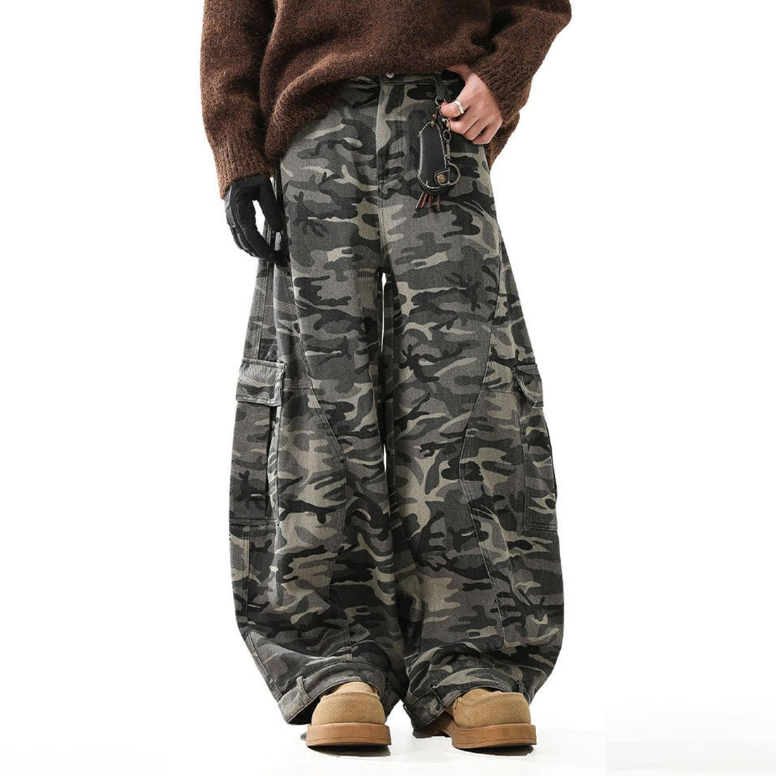 Mens Baggy Jeans Y2k Wide Leg Loose Fit Jeans Streetwear Denim Washed Hip Hop Pants