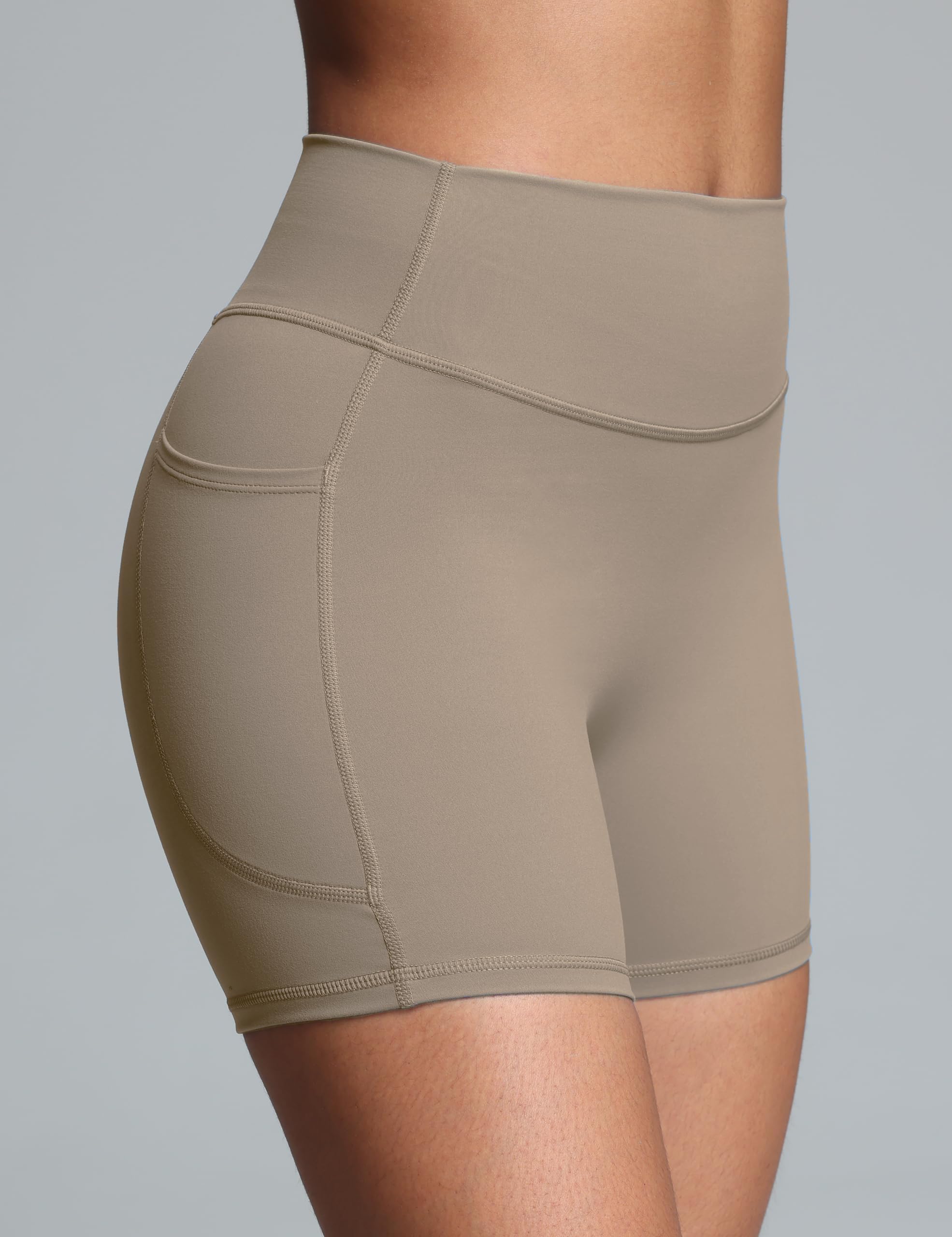 Olmlmt Biker Shorts Women 4.5" with Pockets High Waisted Spandex Yoga Workout Shorts