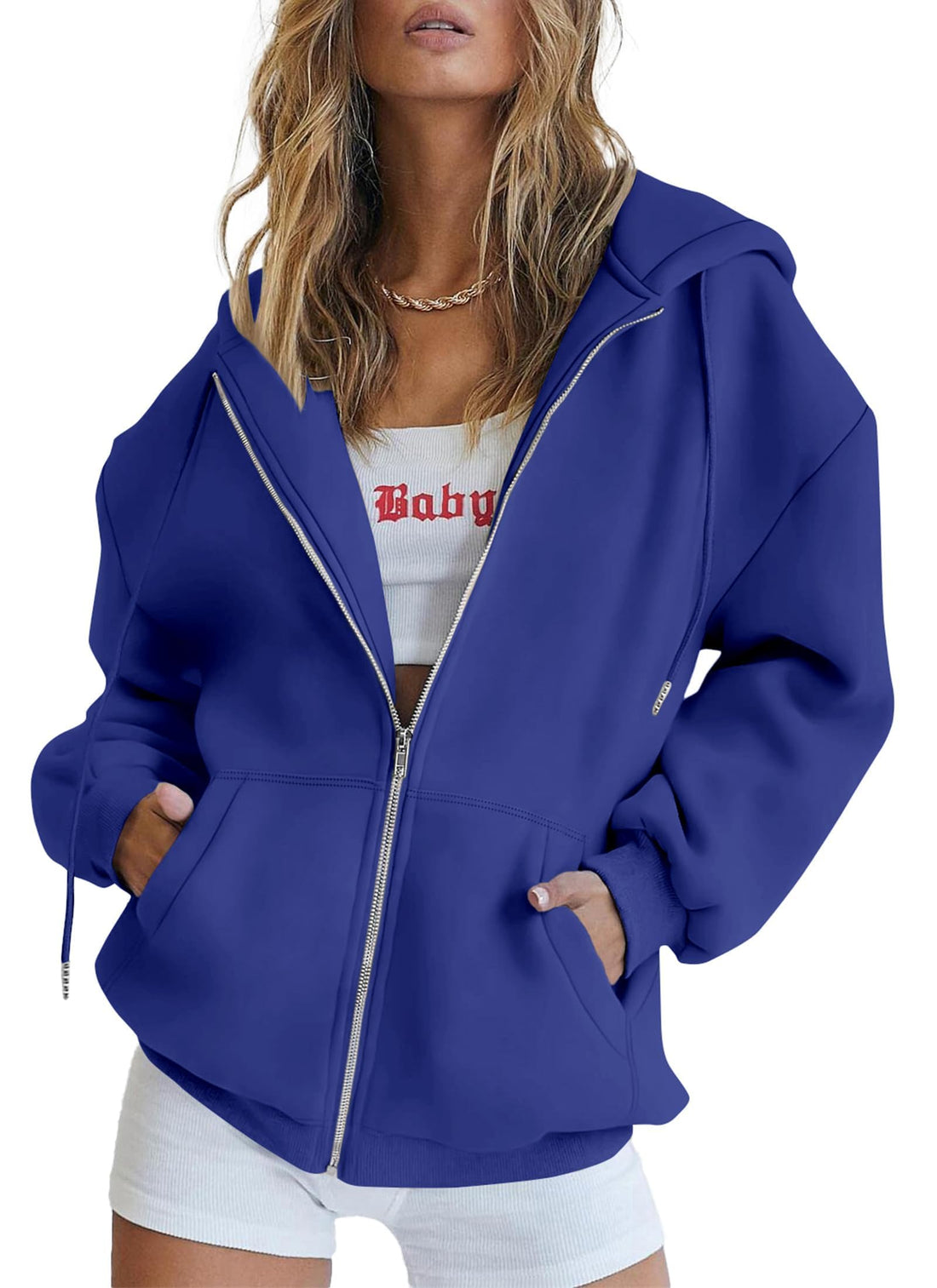PRETTYGARDEN Women's Fall Zip Up Hoodies Sweatshirts | Comfy Fleece Lined, Long Sleeve Pockets, Drawstring Hooded, Loose Fit, Trendy Y2K, Track Jackets, Spring Winter Clothing