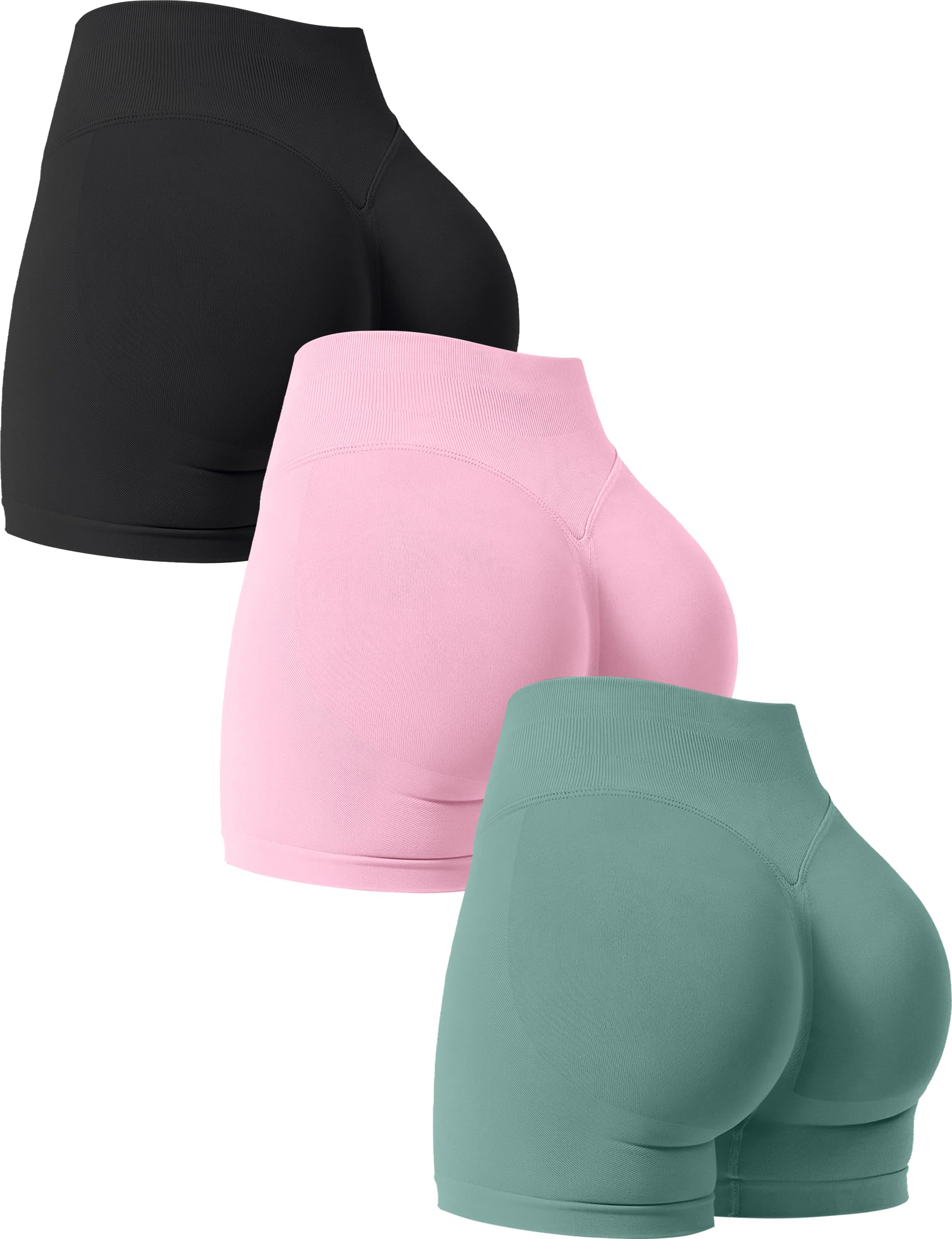 VVX Gym Shorts Women Workout High Waisted Scrunch Butt Lifting Tummy Control Seamless Yoga Biker Spandex Booty Shorts 3 Pack