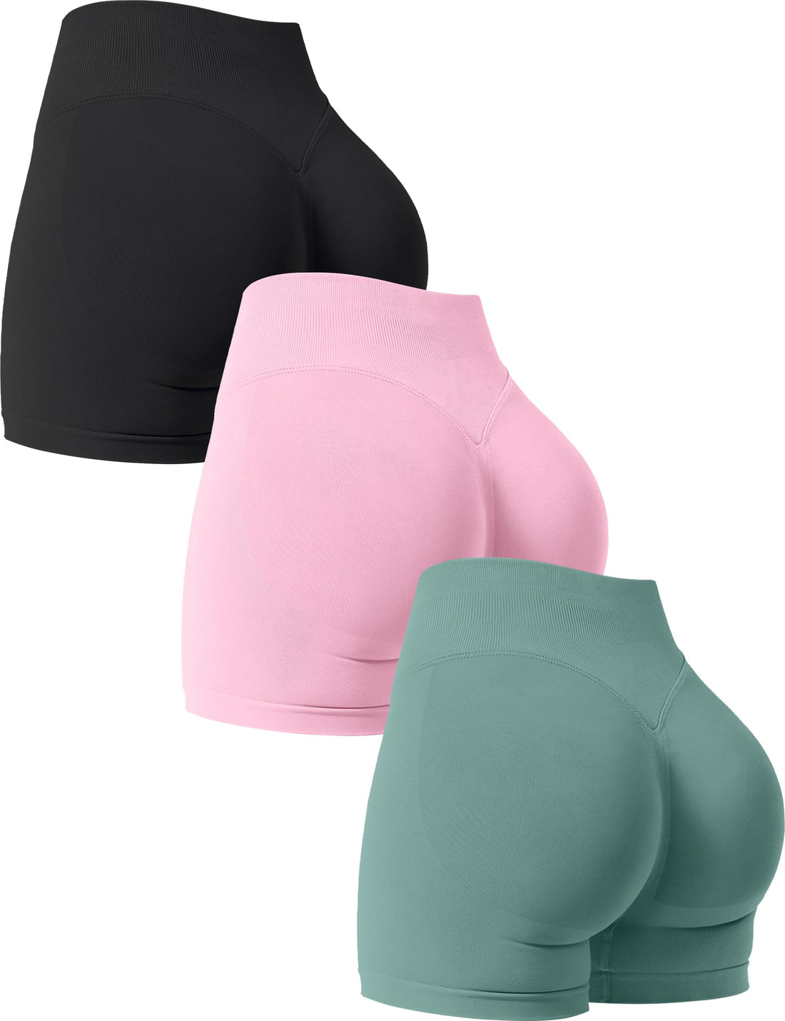 VVX Gym Shorts Women Workout High Waisted Scrunch Butt Lifting Tummy Control Seamless Yoga Biker Spandex Booty Shorts 3 Pack