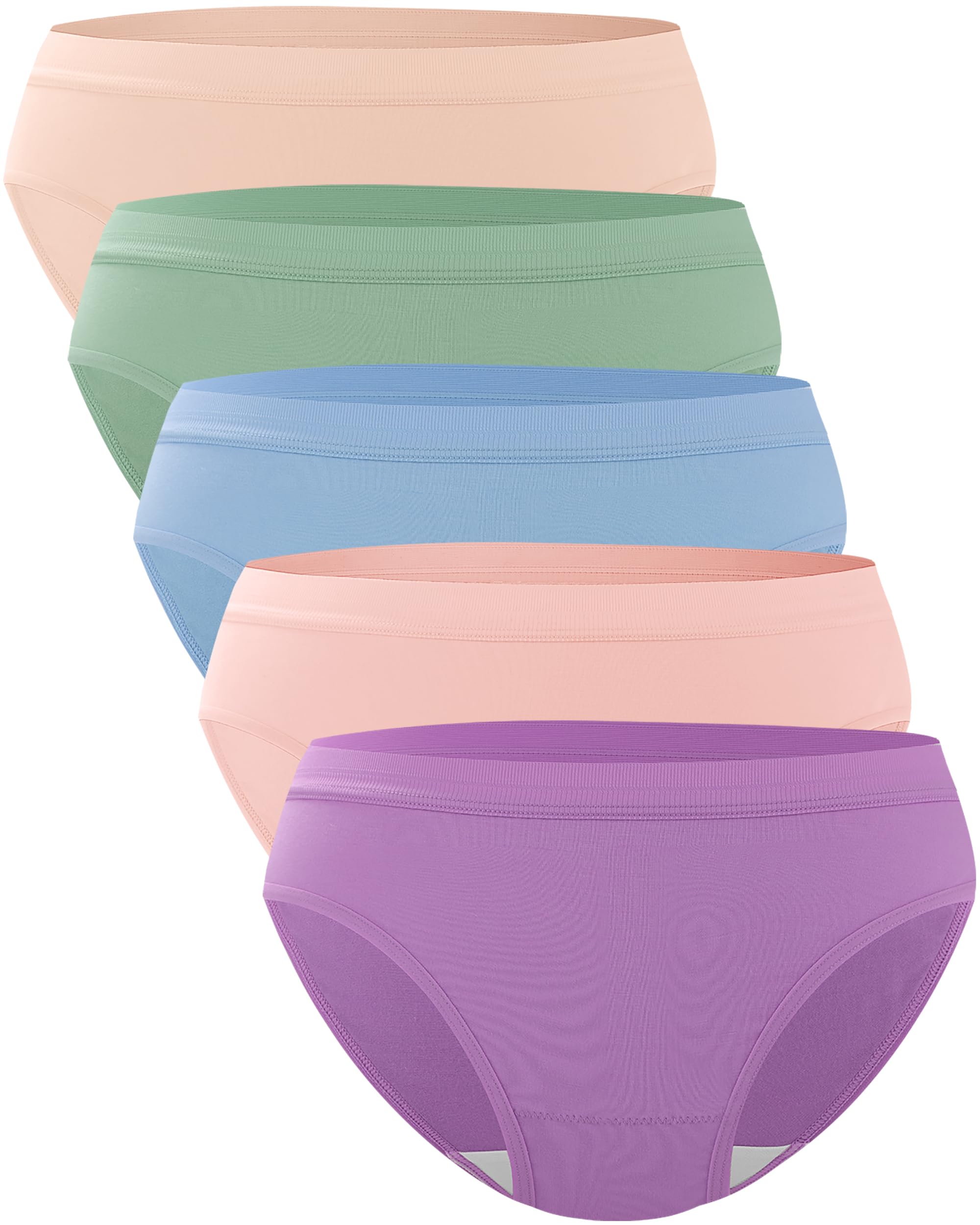 BAMBOO COOL Womens Underwear Bikini Underpants Hipster Ladies Panties Soft Stretch Breathable Panties for Women, 5-Pack