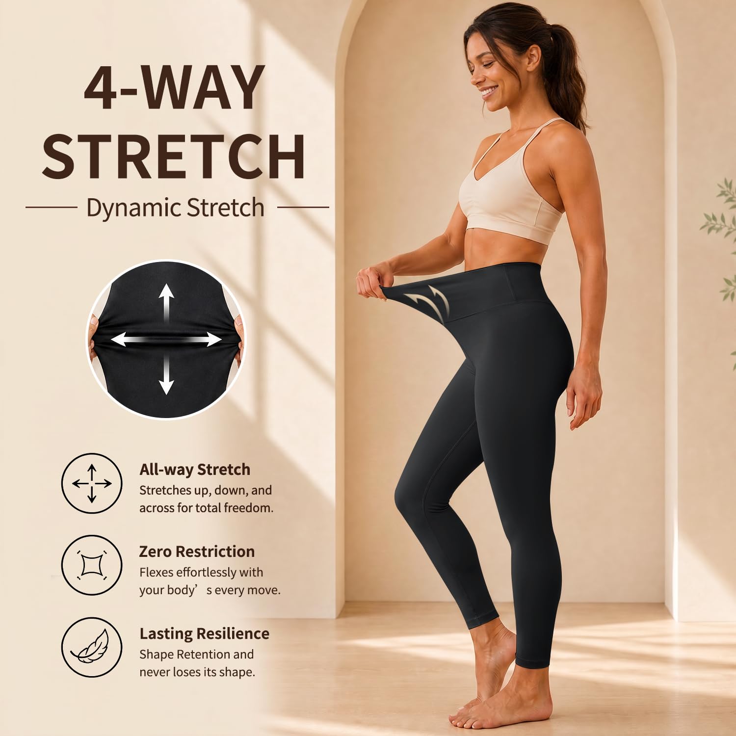 High Waisted Leggings for Women, Tummy Control Yoga Pants Non See Through Buttery Soft for Workout Athletic