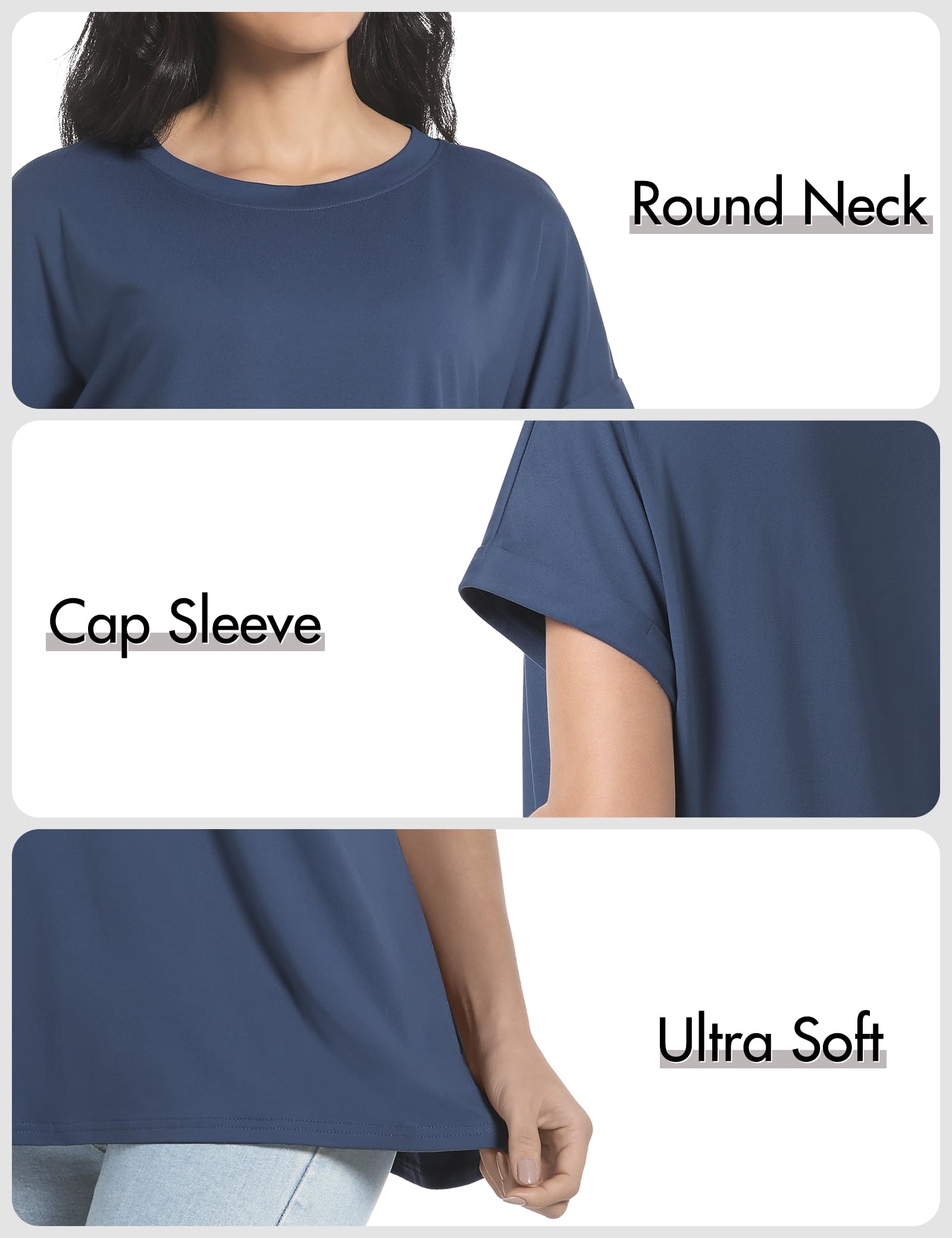 Siimcuzy 2/3/4 Pack Oversized Tshirts for Women Short Sleeves Workout Tops | Loose Fit, Crew Neck, Baggy, Summer, Casual, Gym, Plus Size, Plain, Tops, Fashion, Clothes, 2026