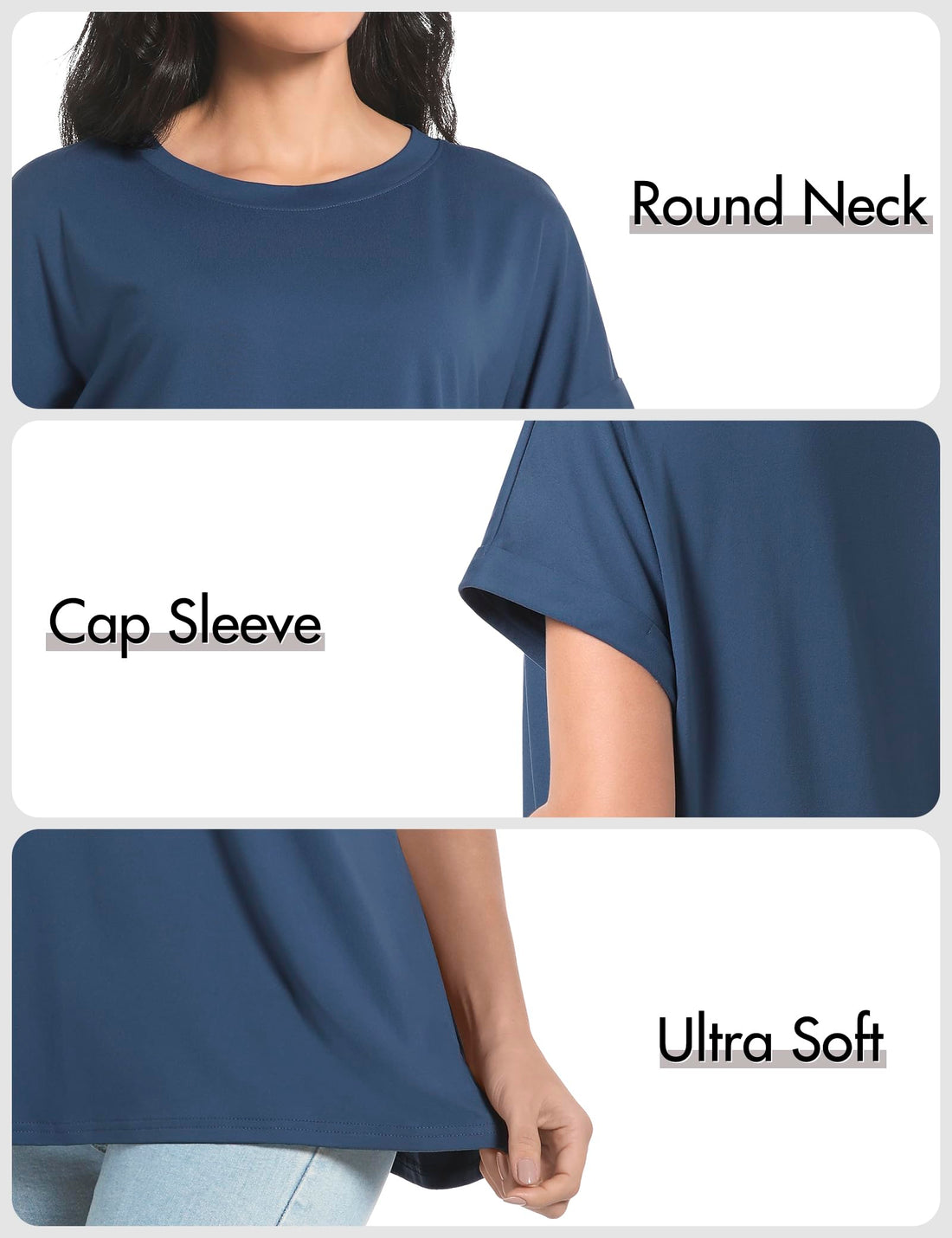 Siimcuzy 2/3/4 Pack Oversized Tshirts for Women Short Sleeves Workout Tops | Loose Fit, Crew Neck, Baggy, Summer, Casual, Gym, Plus Size, Plain, Tops, Fashion, Clothes, 2026