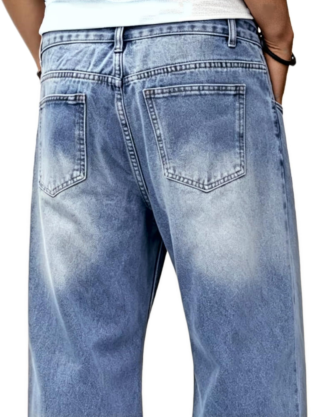 Baggy Jeans for Men Y2K Streetwear Vintage Wide Leg Loose Fit Denim Pants Hip Hop Skater Carpenter Jeans