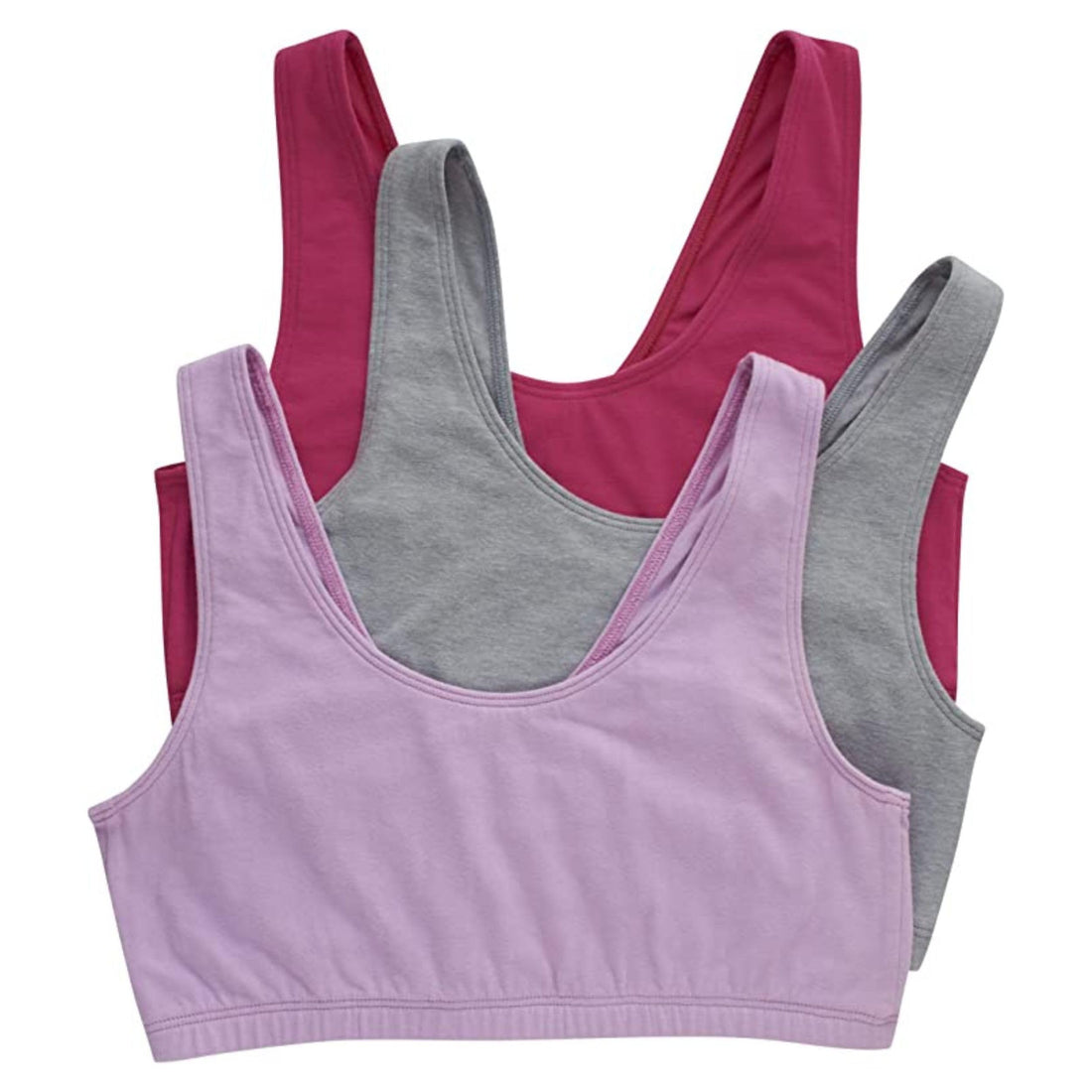 Hanes Women's Pack, Cotton Scoopneck Bralette, Low-Impact Sports Bra, 3-Pack
