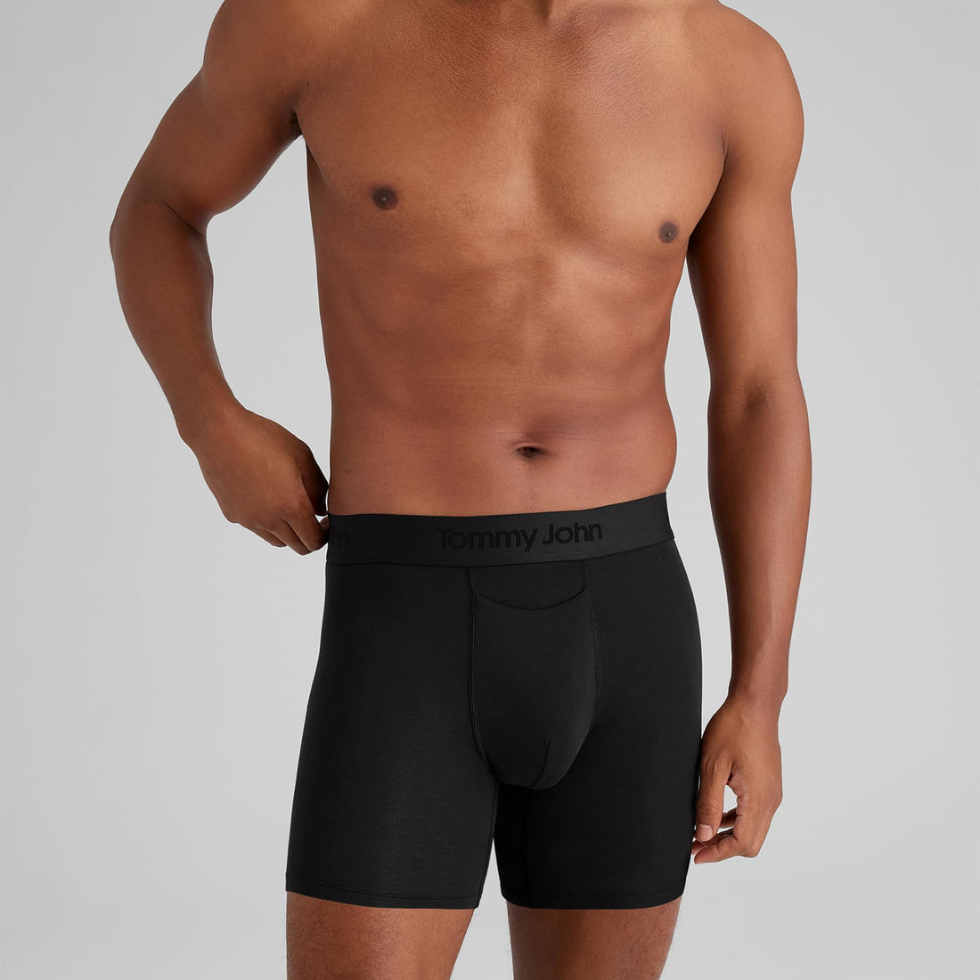 Tommy John Men's Mid-Length Boxer Briefs - Second Skin Fabric - 6" Inseam, Underwear with Contour Pouch and Quick Draw Fly