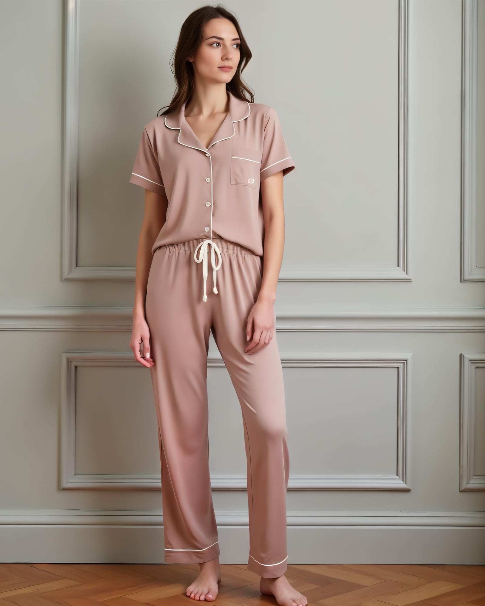 BORN Pajamas for Women Set Button Down