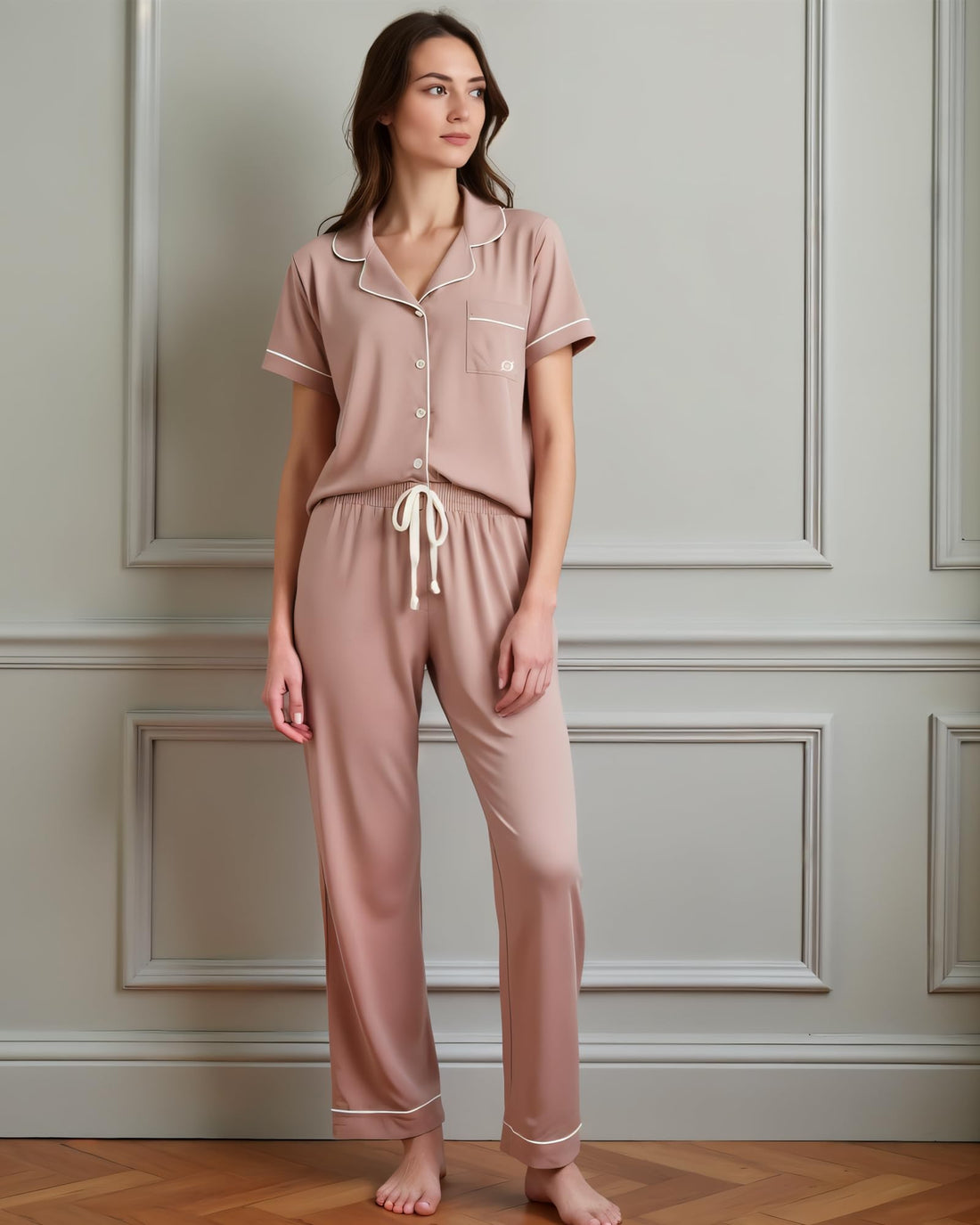 BORN Pajamas for Women Set Button Down