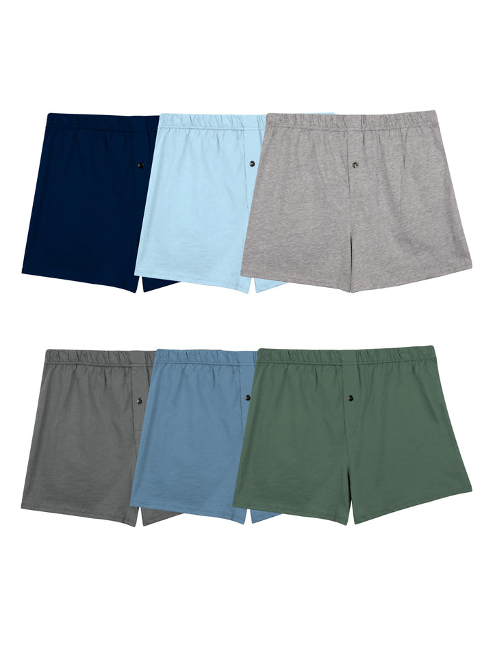Fruit of the Loom mens Tag-free Knit Boxer Shorts, Relaxed Fit, Moisture Wicking, Assorted Color Multipacks