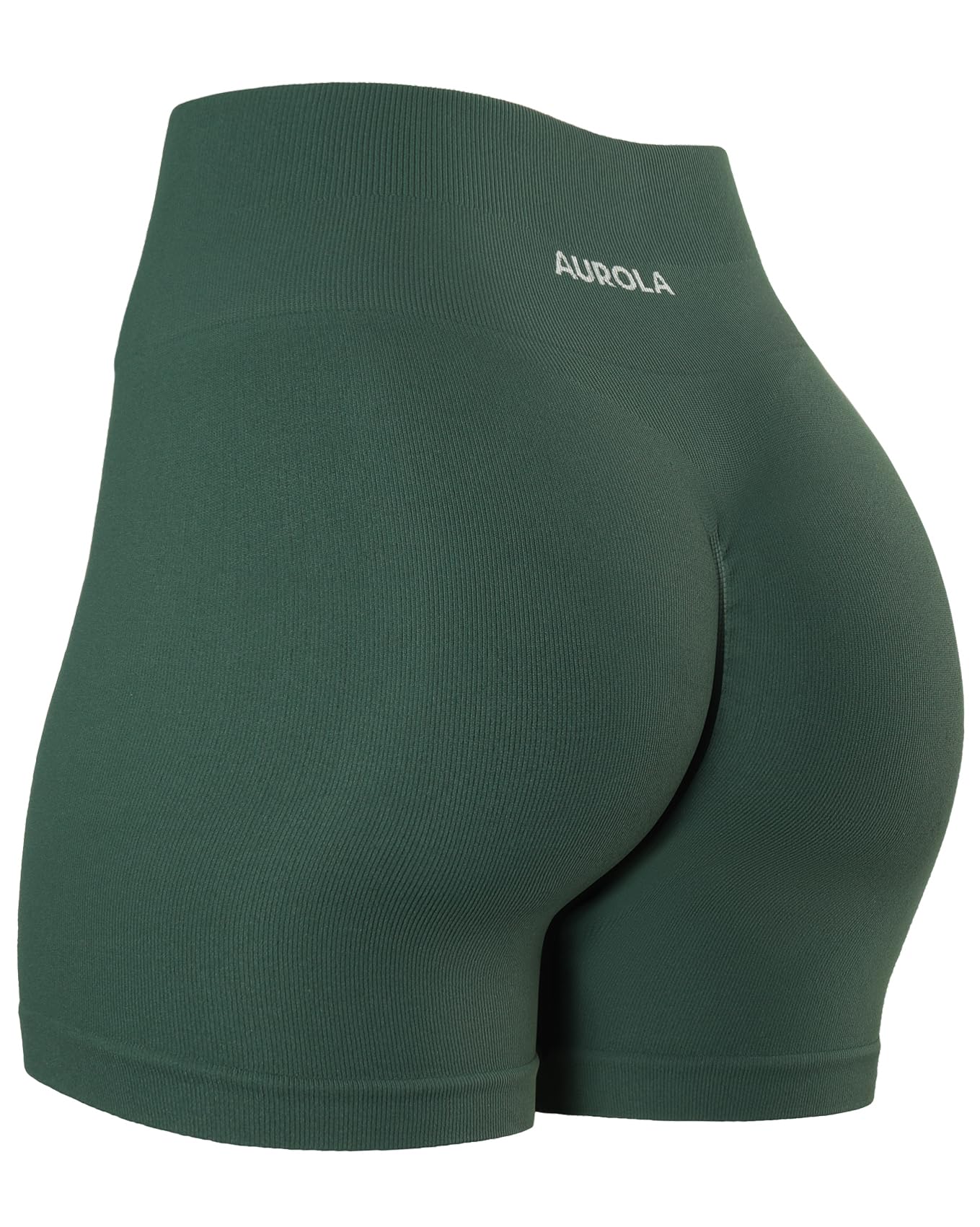 AUROLA Power Workout Shorts for Women Tummy Control Squat Proof Ribbed Thick Seamless Scrunch Active Short