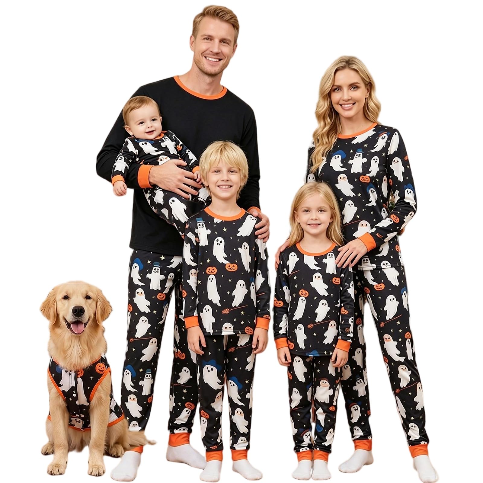 Matching Family Halloween Pajamas Set - Cute Pumpkin Print 2-Piece PJS for Adults & Kids | Holiday Family Pajamas