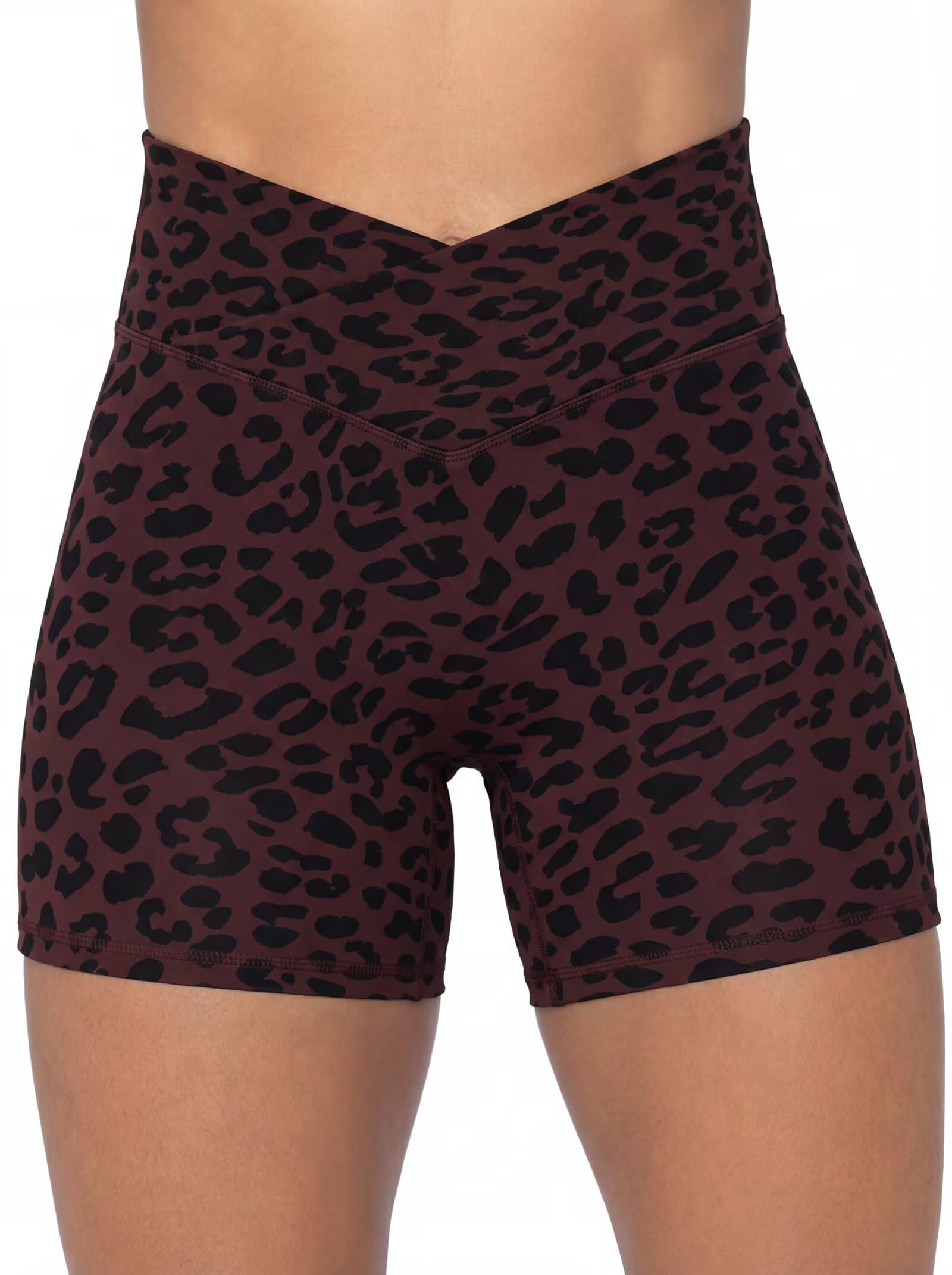 Sunzel Crossover Biker Shorts for Women, No Front Seam V High Waist Yoga Workout Gym Shorts with Tummy Control | 4 Or 6-Inch Inseam, High Waisted, Tummy Control, Crossover Waist, Buttery Soft, No Front Seam, Squat Proof, Compression