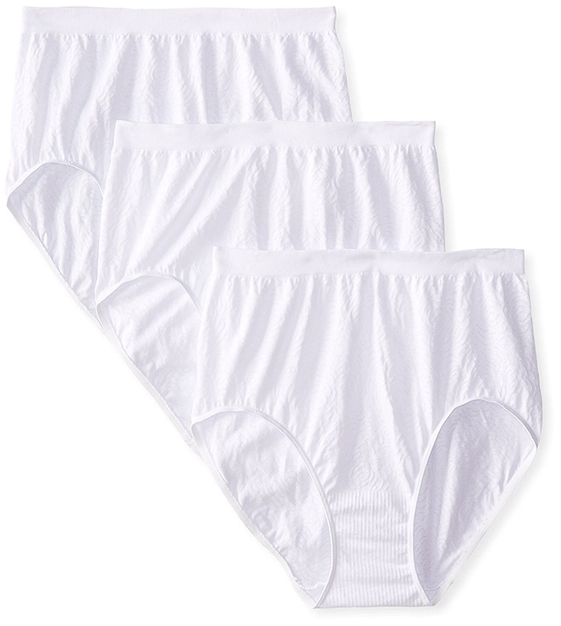 Bali Women's Comfort Revolution Seamless Brief Underwear, Microfiber Stretch Panty, 3-pack
