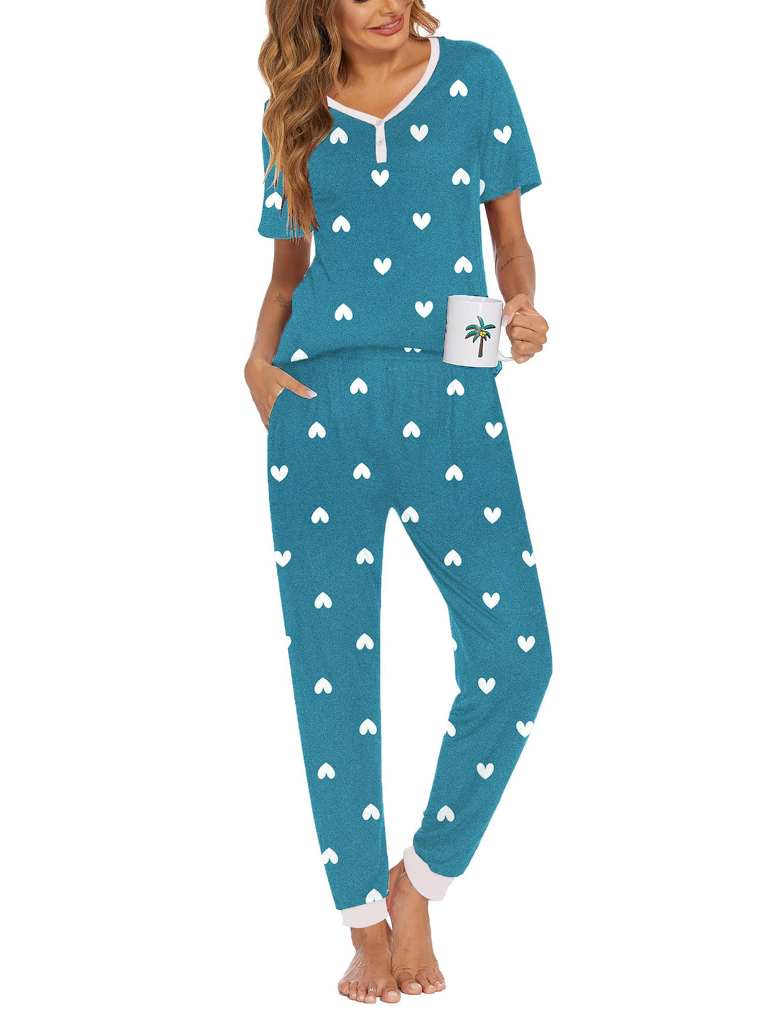Ekouaer Pajamas for Women Set 2 Piece Fall Sleepwear with Pockets