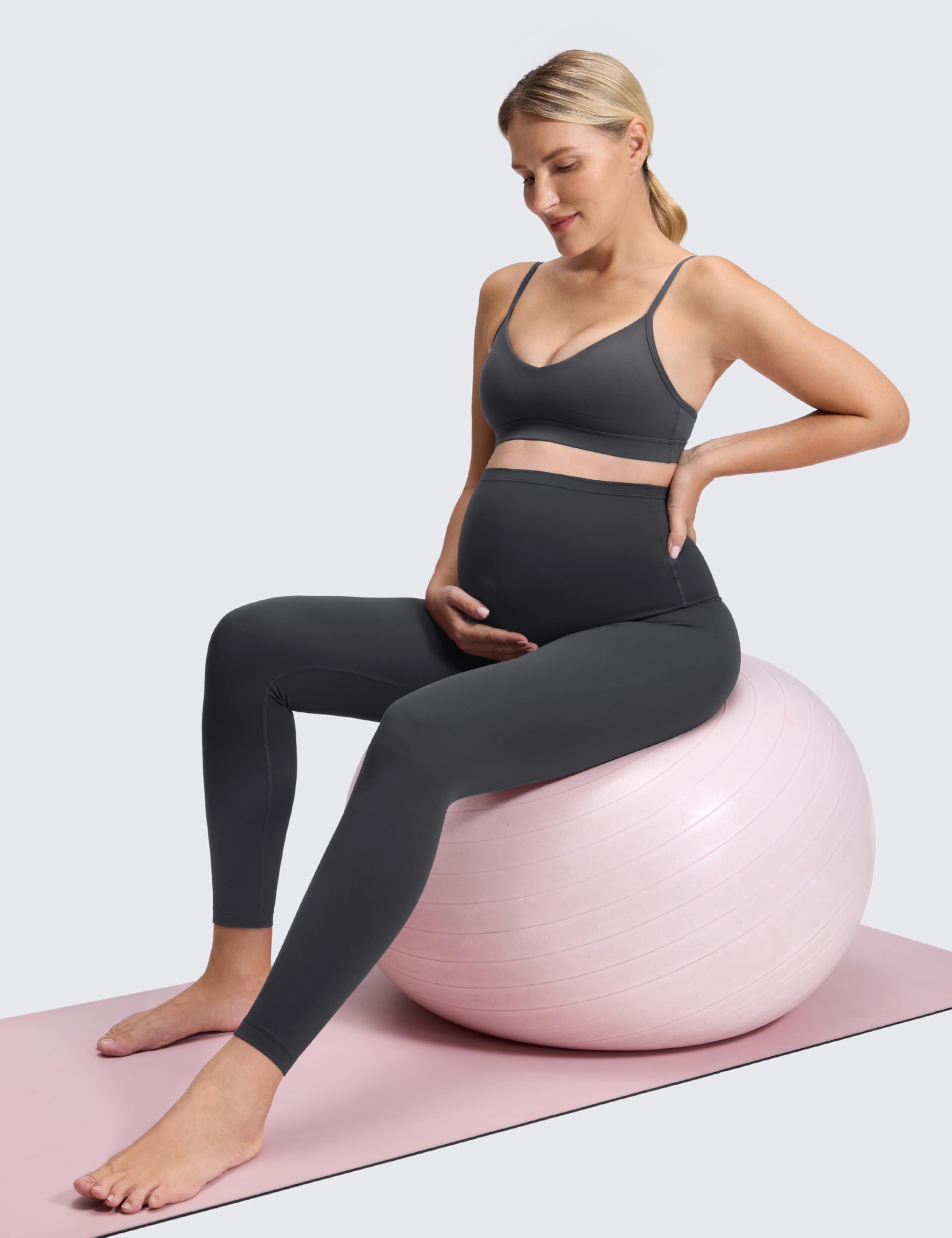 CRZ YOGA Maternity Leggings 25" | Butterluxe, Extremely Soft, Gentle Compression, Yoga, Super High Rise, U-shaped Belly, Pregnancy and Postpartum