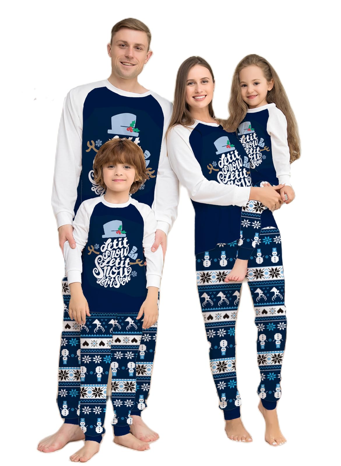 OAKFashion Christmas Pajamas for Family, Xmas Pajamas Family Christmas Pjs Matching Sets Holiday Nightwear Jammies