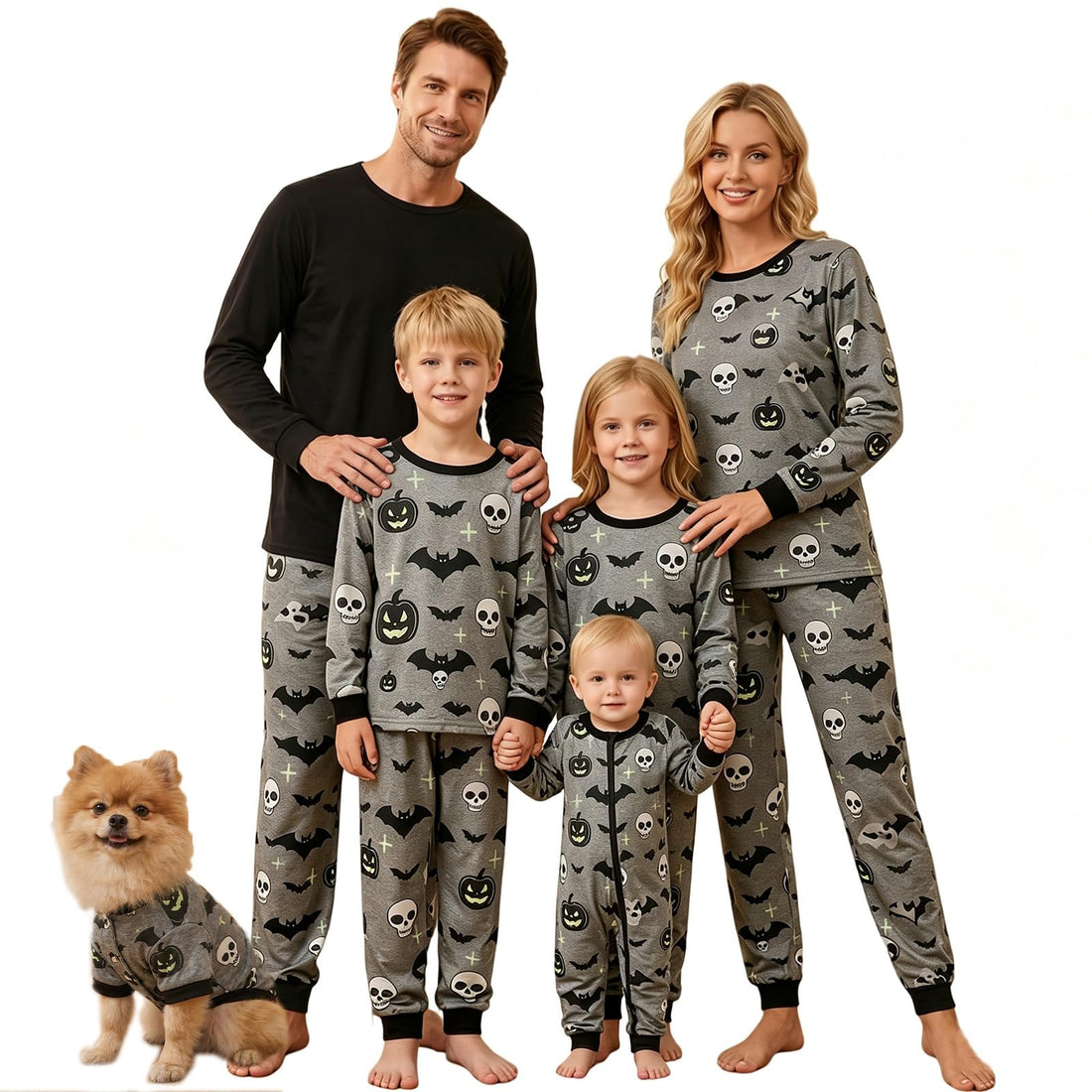 Matching Family Halloween Pajamas Set - Cute Pumpkin Print 2-Piece PJS for Adults & Kids | Holiday Family Pajamas