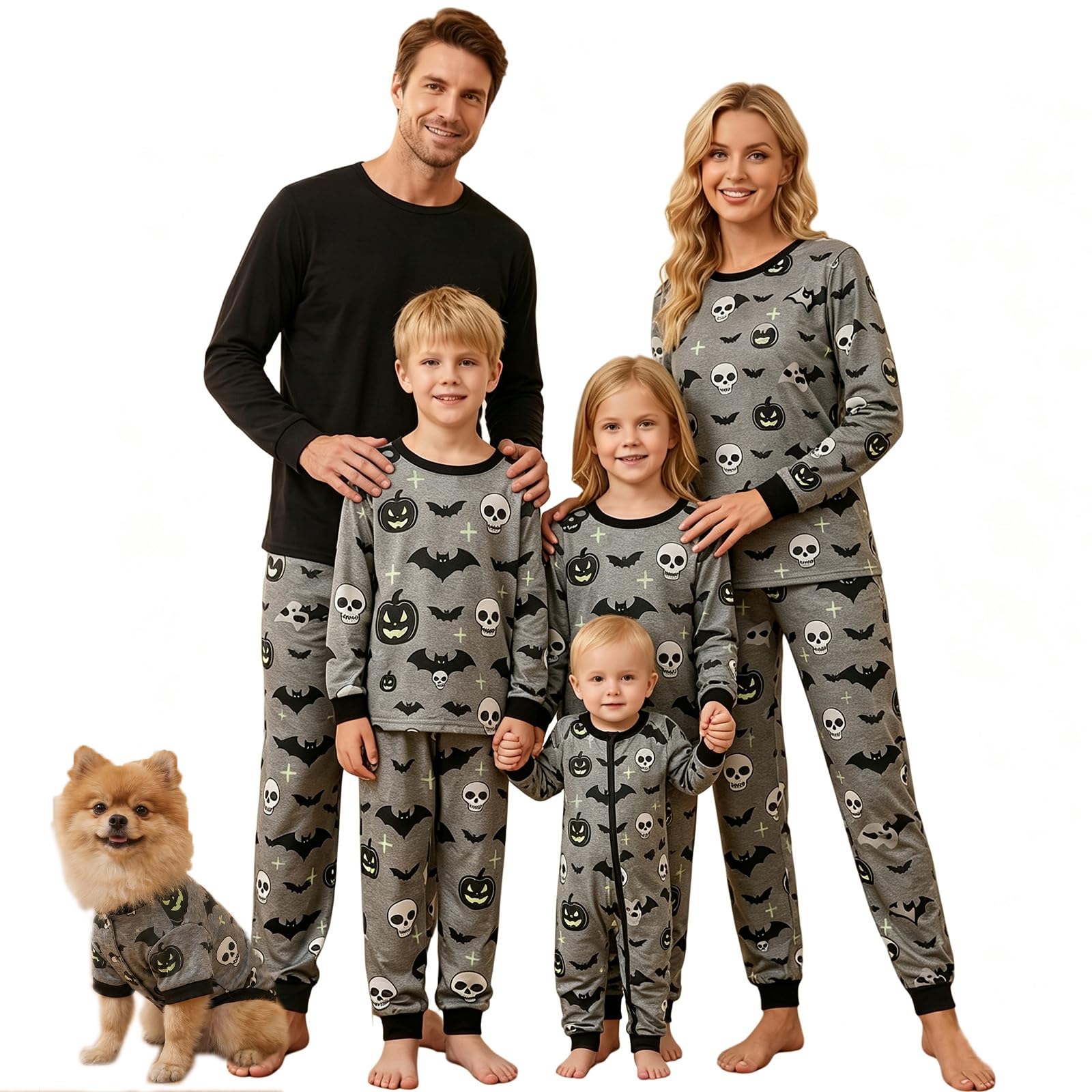 Matching Family Halloween Pajamas Set - Cute Pumpkin Print 2-Piece PJS for Adults & Kids | Holiday Family Pajamas