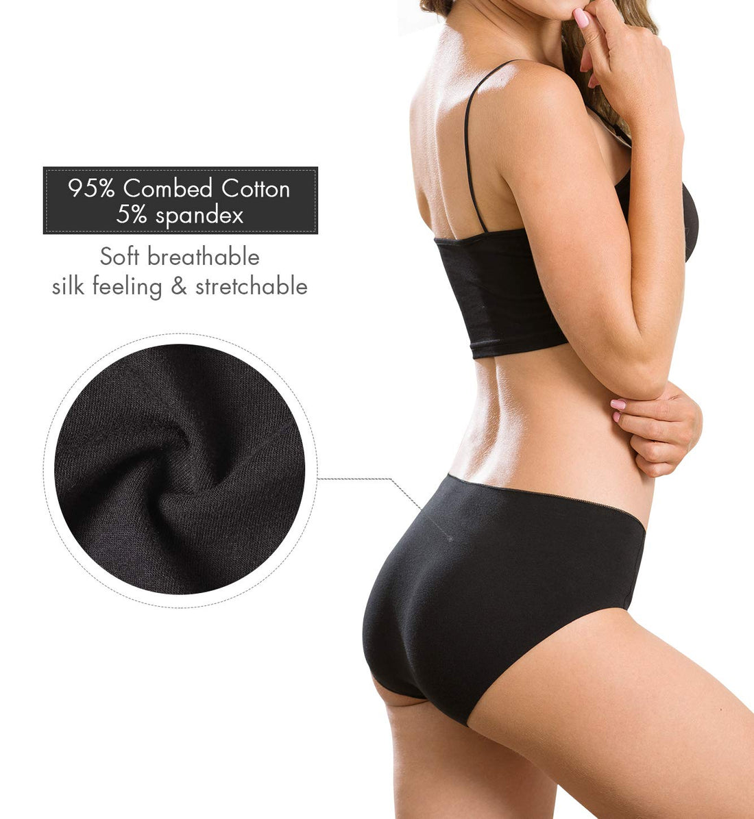 Altheanray Womens Underwear Cotton Underwear for Women Seamless Hipster Bikini Briefs Panties 6 Pack