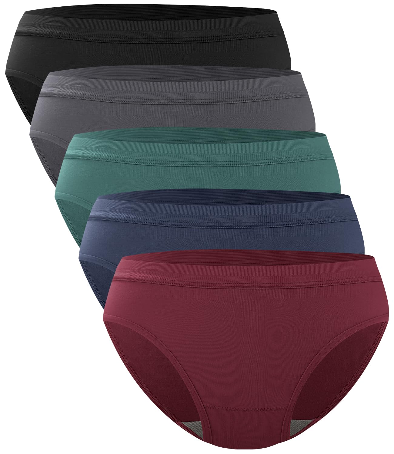 BAMBOO COOL Womens Underwear Bikini Underpants Hipster Ladies Panties Soft Stretch Breathable Panties for Women, 5-Pack