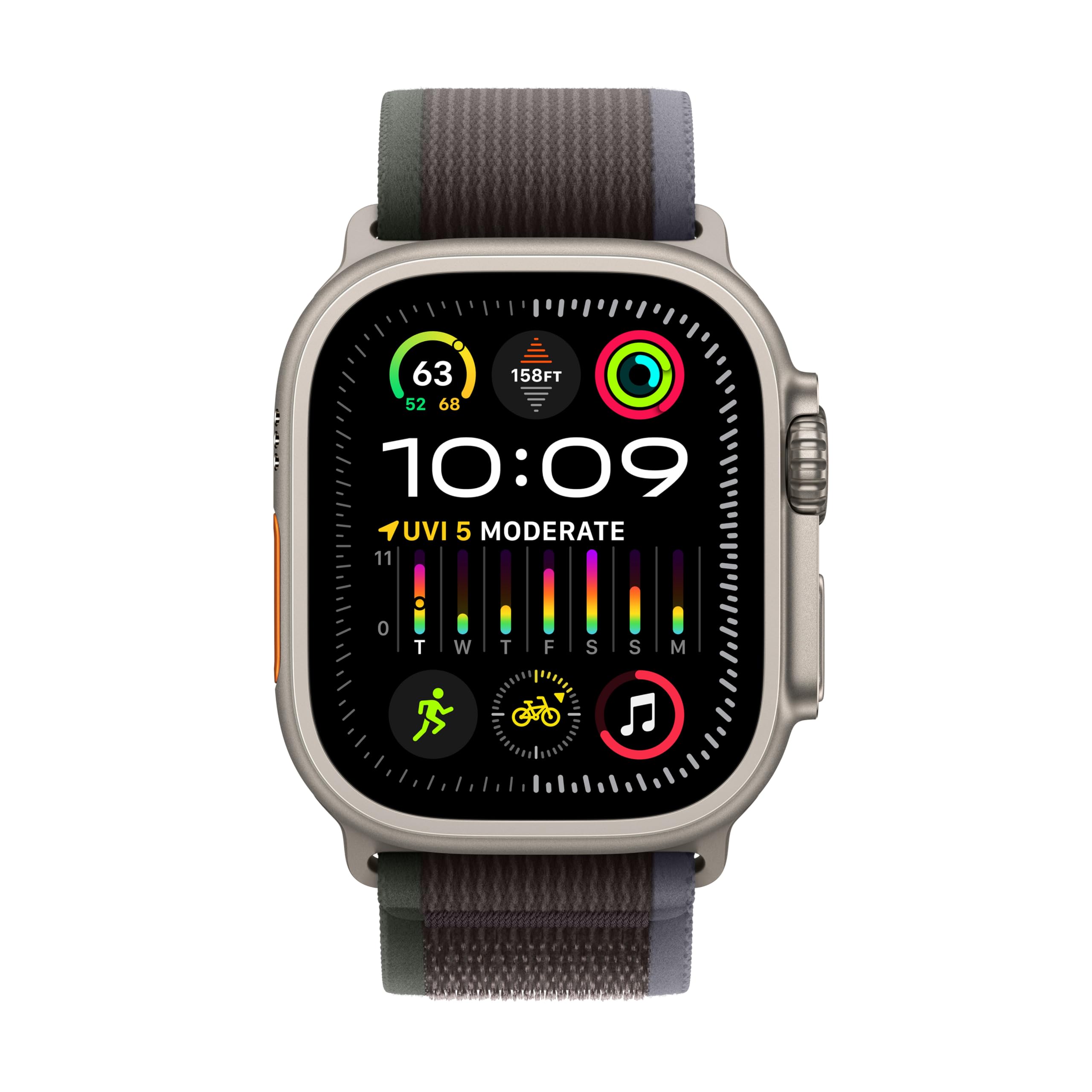 Apple Watch Ultra 2 [GPS + Cellular, 49mm] - Titanium Case with Blue Ocean Band, One Size (Renewed)