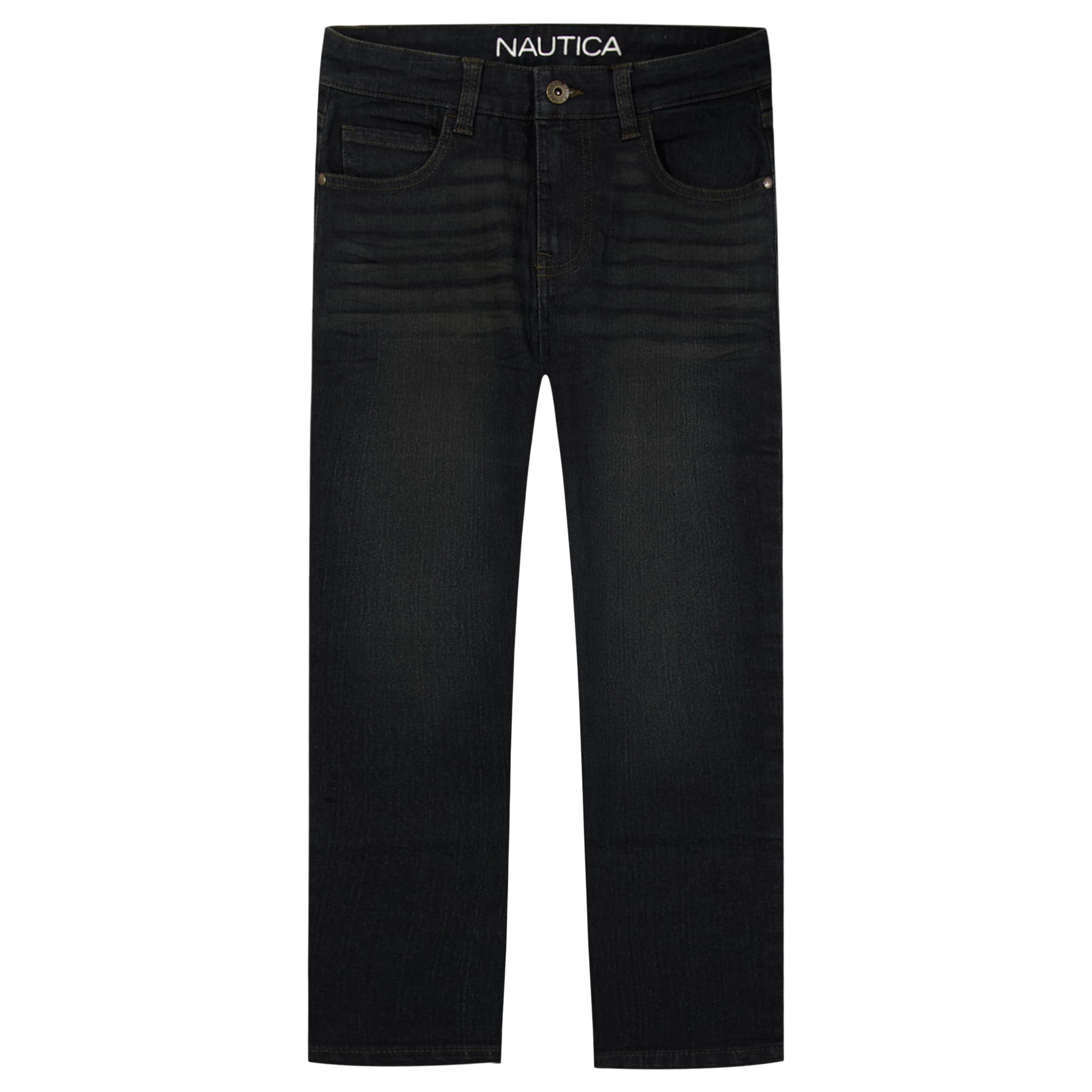 Nautica Boys' Classic Fit Straight Leg Denim Jeans, 5-Pocket Style, Zipper Fly & Button Closure