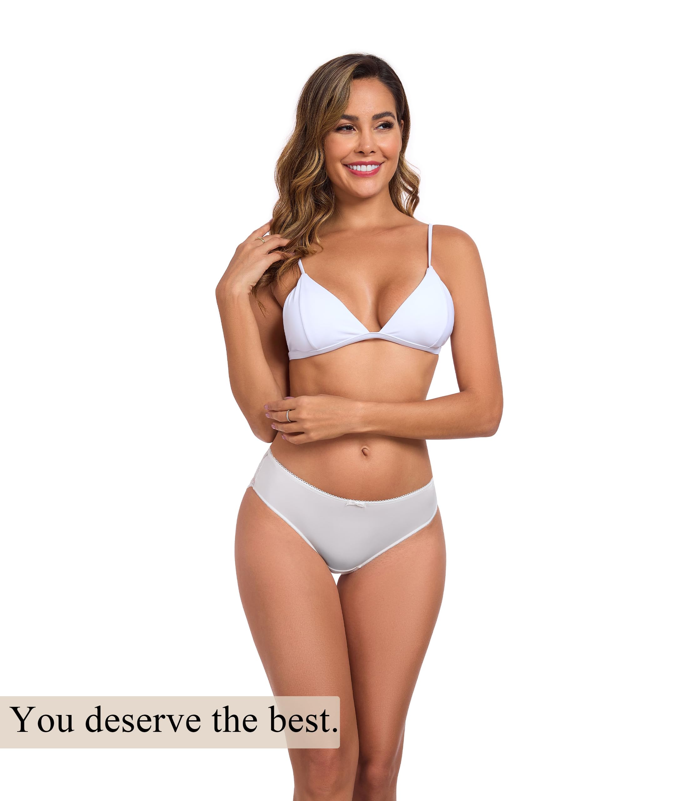 ANLIQI Leopard Print Women Underwear Lace Bikini Panties Pack Comfy Sex Hipster Soft Smooth Animal Print Brief for Ladies