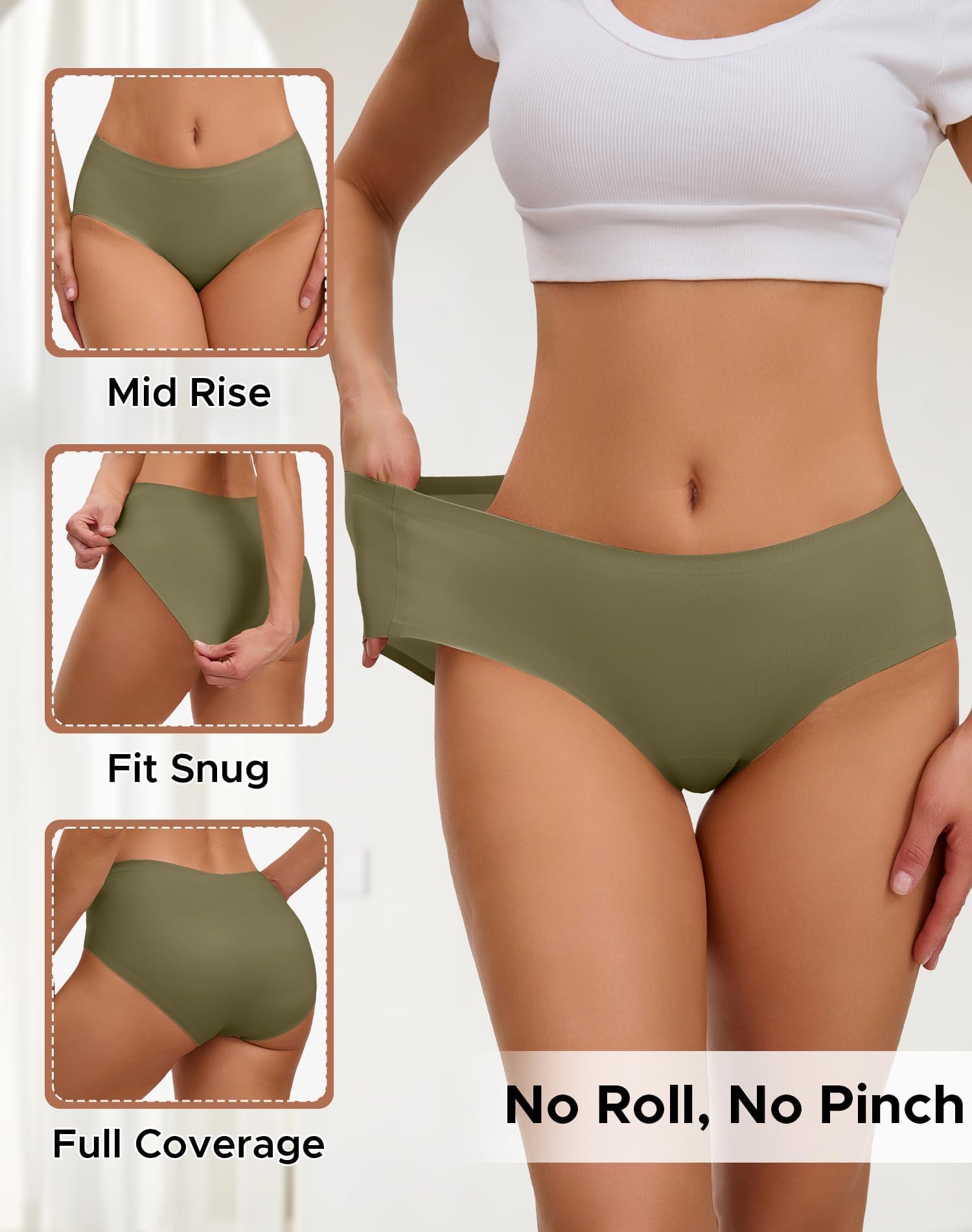 INNERSY Women's Underwear Smooth Hipster Panties 3-Pack