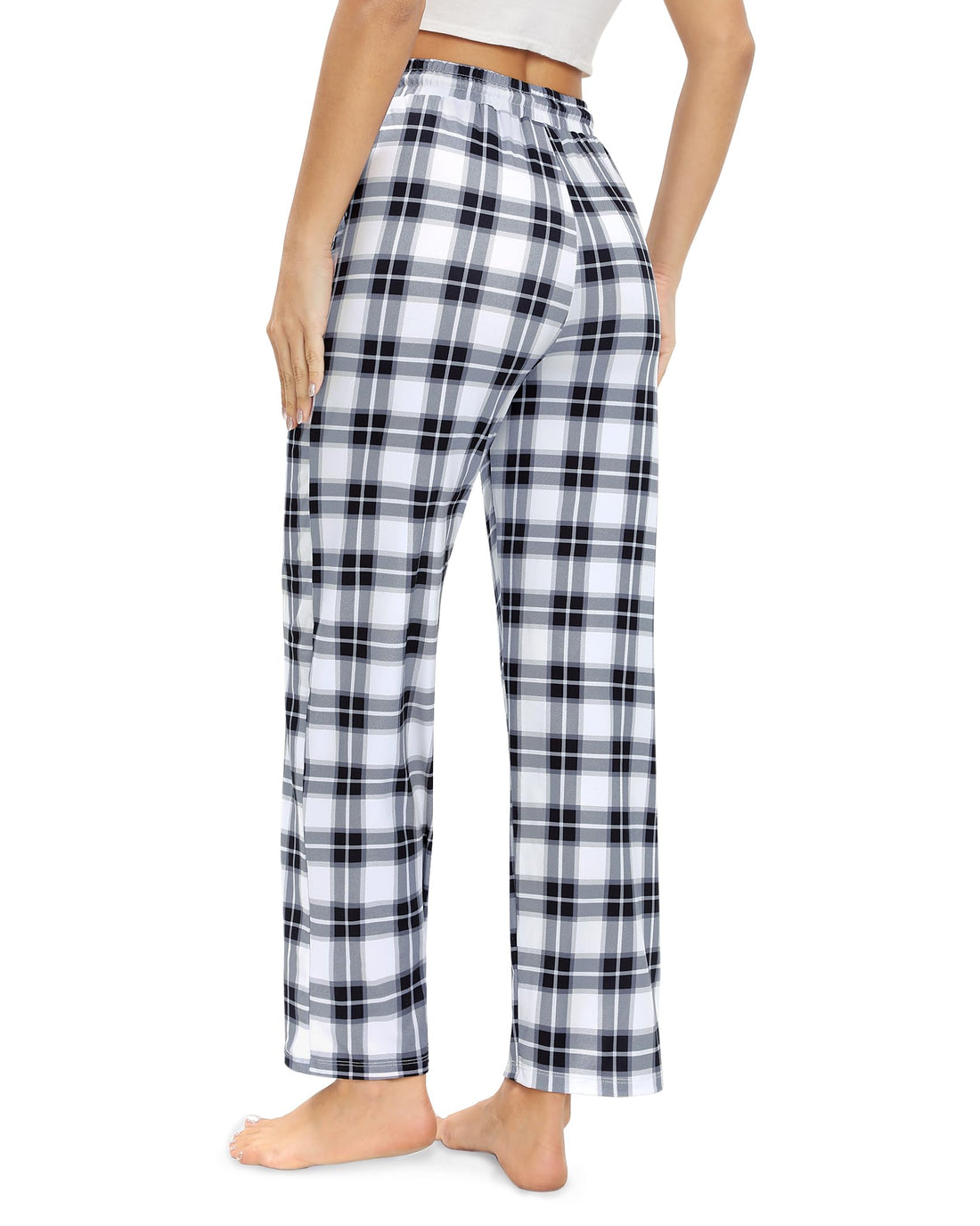 Womens Pajama Pants Plaid Stretch Comfy Lounge Pants Sleep Bottoms Y2K PJ
