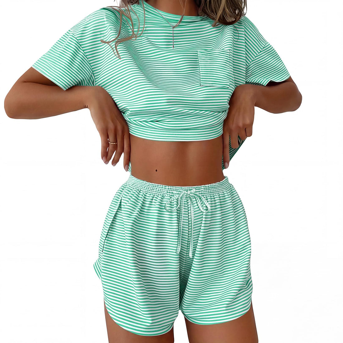 Ekouaer Womens Pajama Sets Sexy Lounge Sets Side Split Short Pj Sets