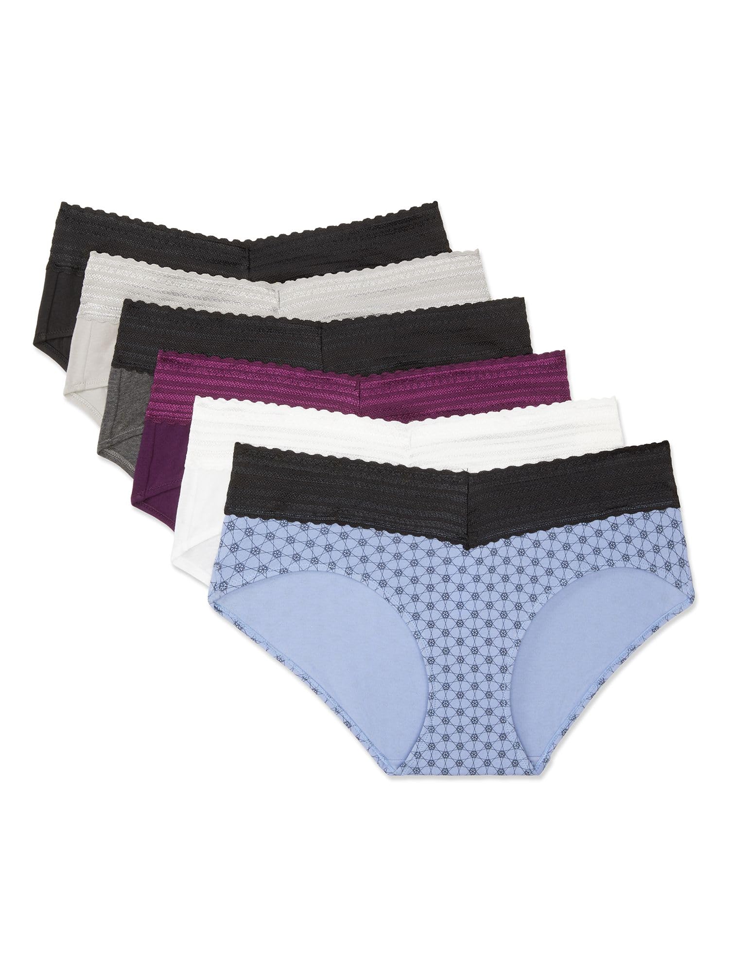 Warner's Women's Blissful Benefits Dig-free Comfort Waist With Lace Cotton Hipster 6-pack Ru2266w