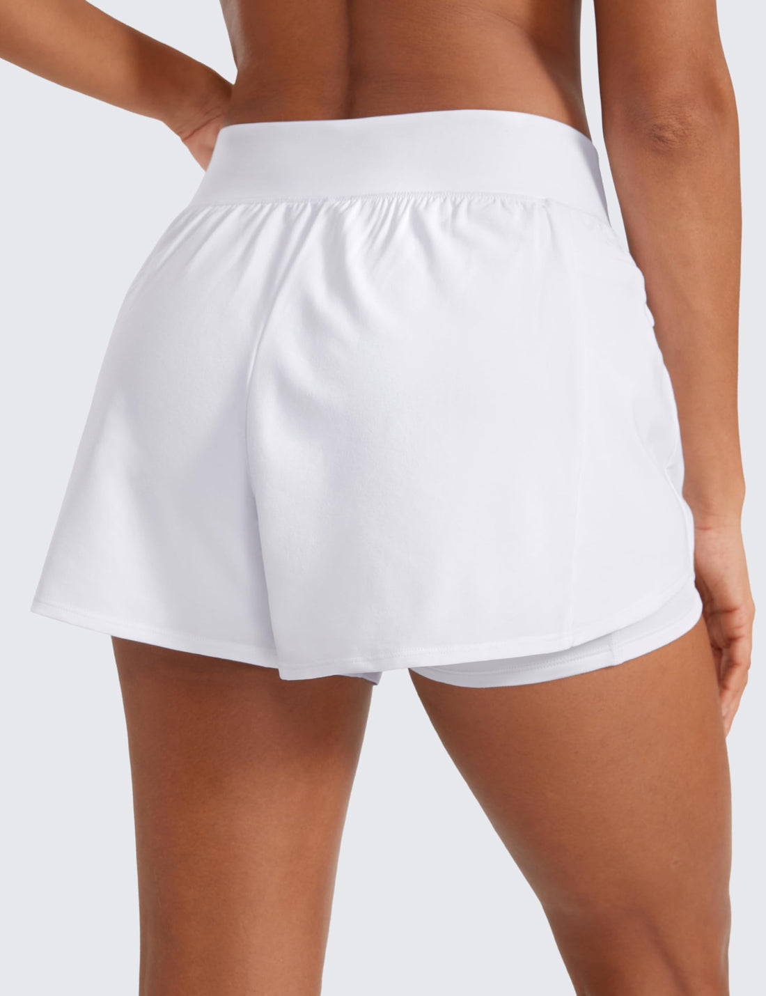 CRZ YOGA 2 in 1 Double Layer Running Shorts 3" | High Waisted, Quick Dry, Lightweight, Zip Pockets, for Women