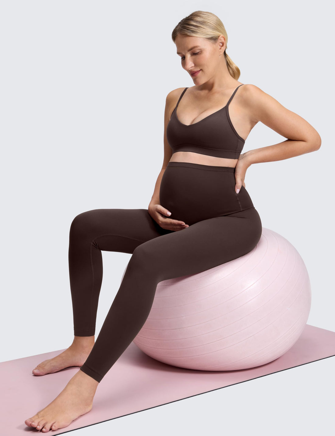 CRZ YOGA Maternity Leggings 25" | Butterluxe, Extremely Soft, Gentle Compression, Yoga, Super High Rise, U-shaped Belly, Pregnancy and Postpartum