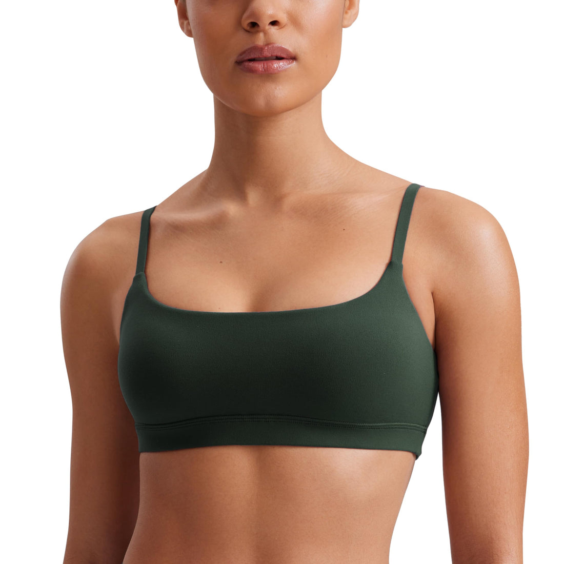 CRZ YOGA Butterluxe Scoop Neck Sports Bras | Light Support, Removable Pads, Yoga, Extremely Soft, U Back, Adjustable Spaghetti Straps, for Women