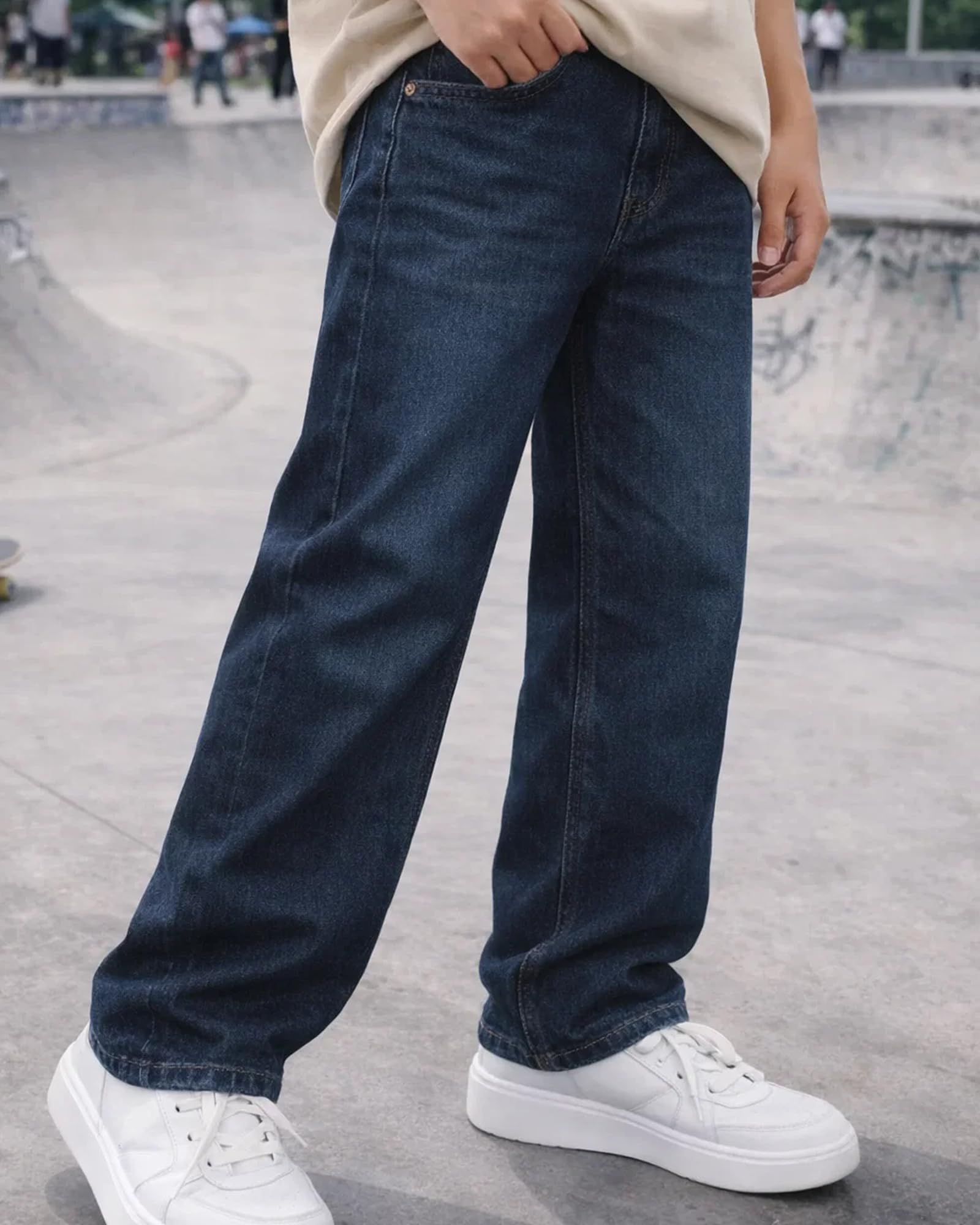 Volcom Boys' Regular Fit Pull-On Denim Jeans, 5-Pocket Style | Relaxed Comfort That Moves with Growing Kids, a Classic Timeless Look for School, Weekends or Everyday Wear