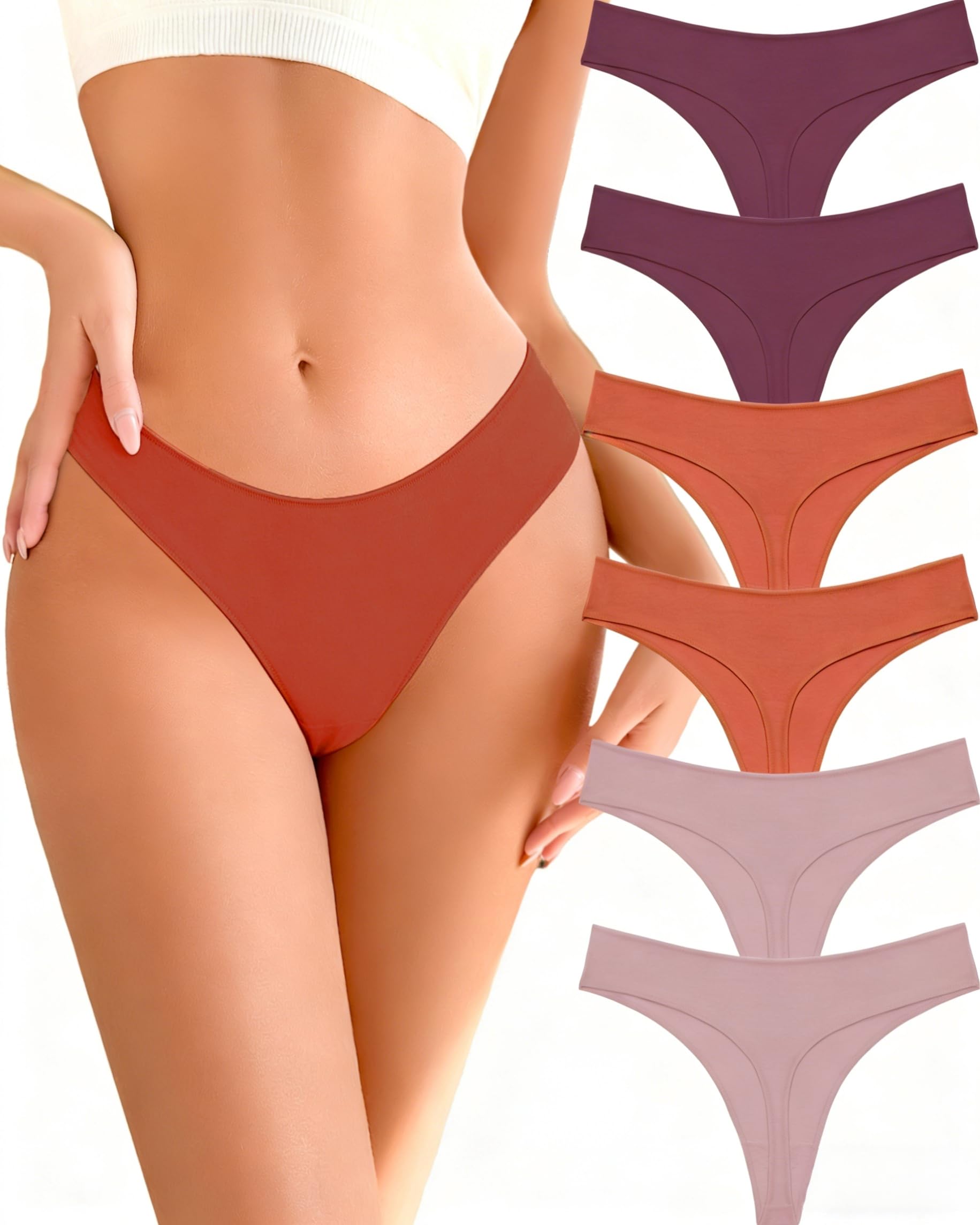 READY TO LOVE Cotton Underwear for Women Pack Breathable Thongs for Women Sexy Stretch Soft Womens Panties Thong XS-XL